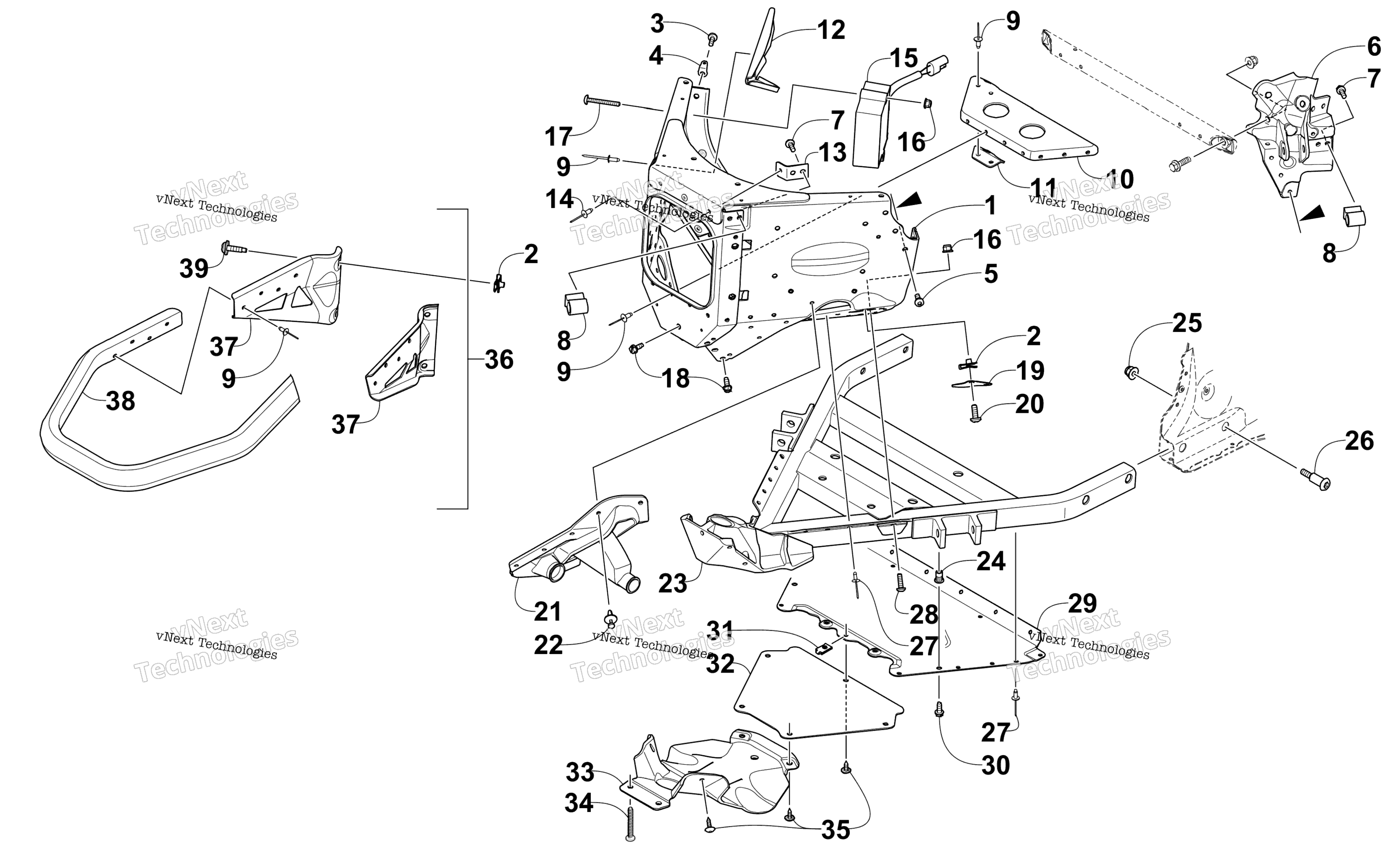 Передняя часть Bumper And Frame Assembly