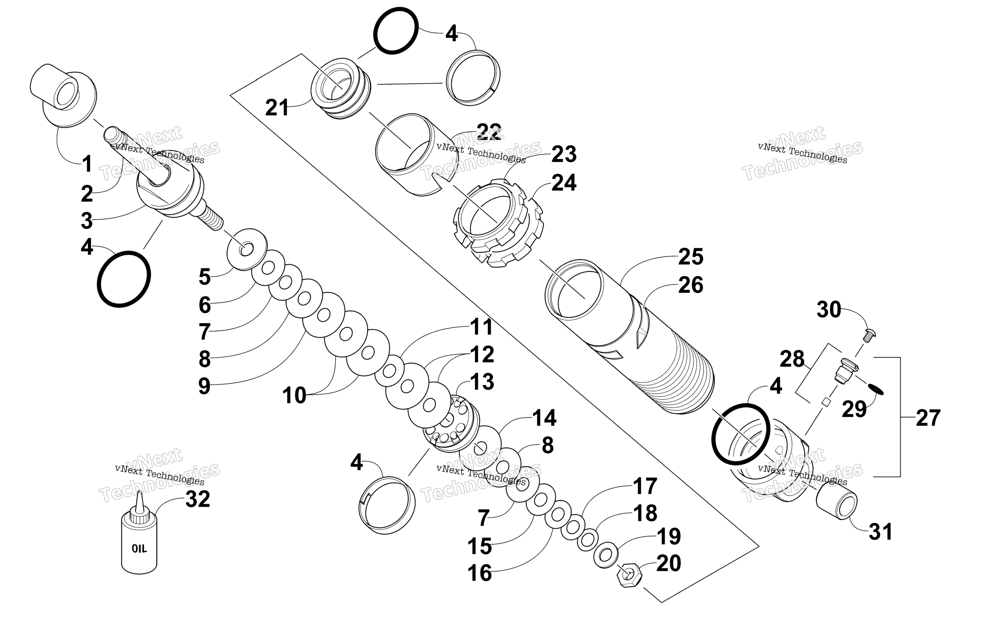 Задняя часть Suspension Front Arm Shock Absorber