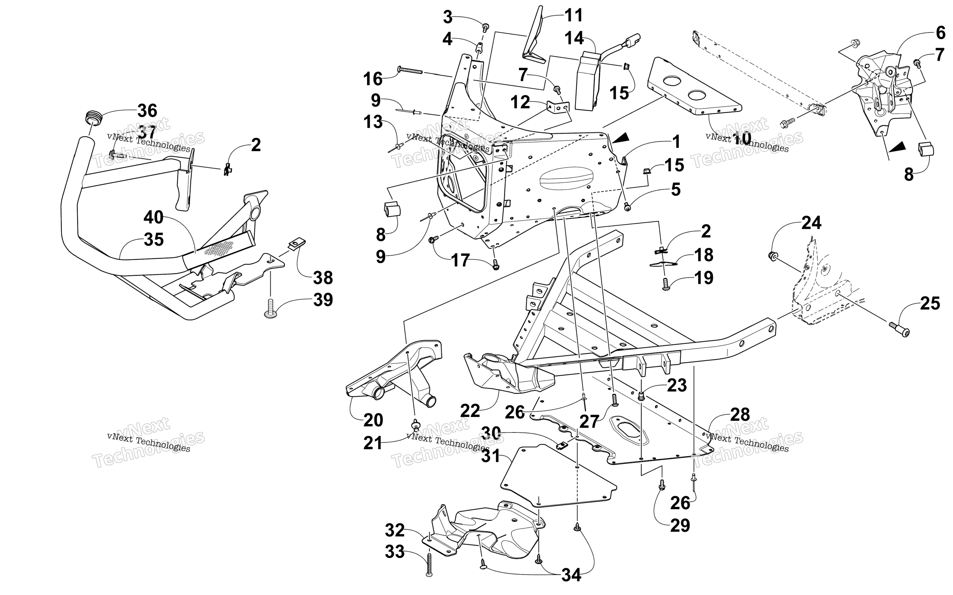 Передняя часть Bumper And Frame Assembly