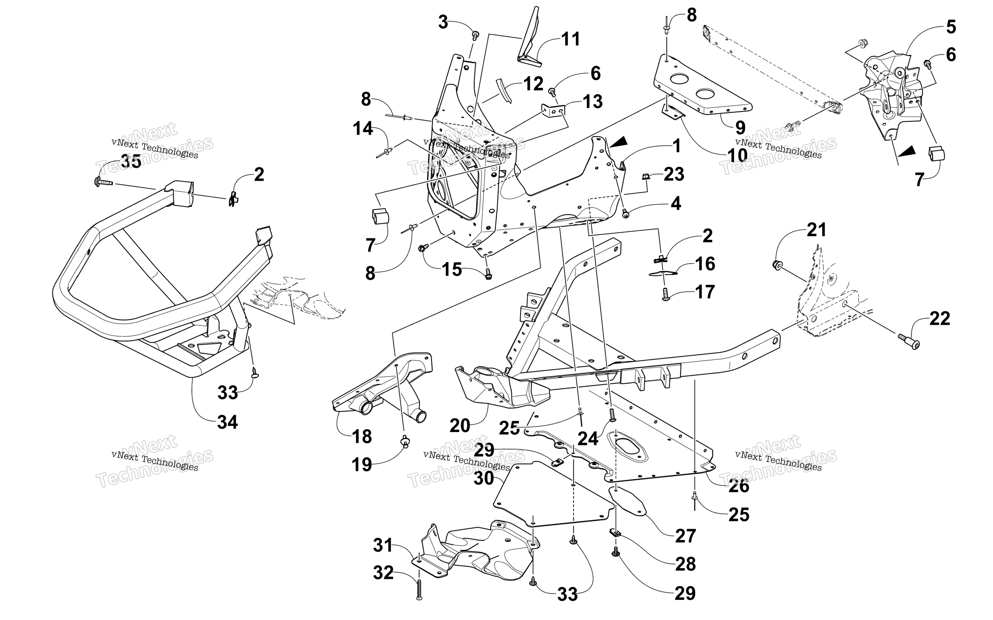 Передняя часть Bumper And Frame Assembly