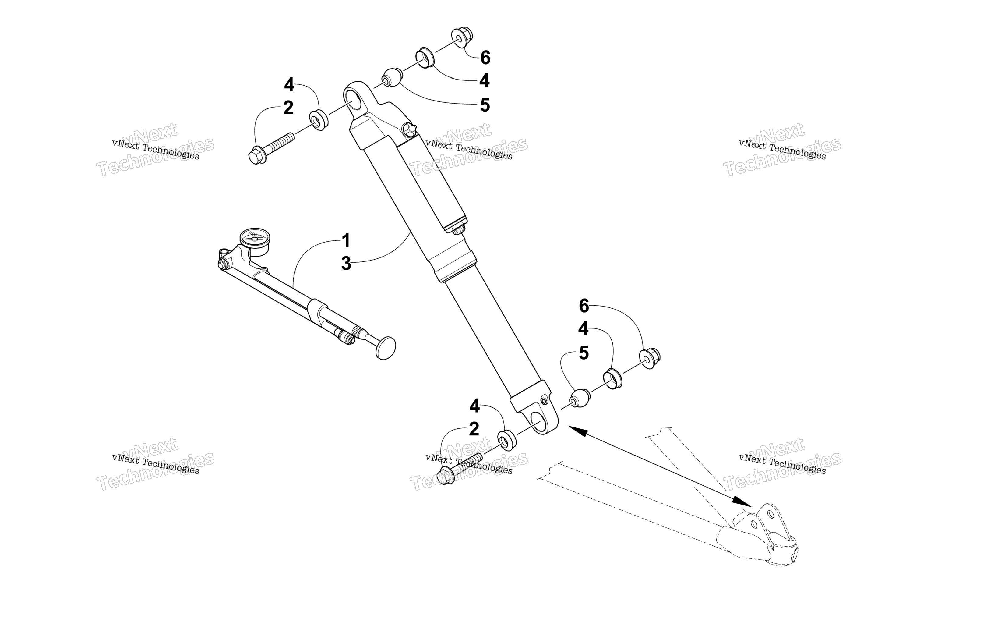 Передняя часть Shock Absorber Assembly