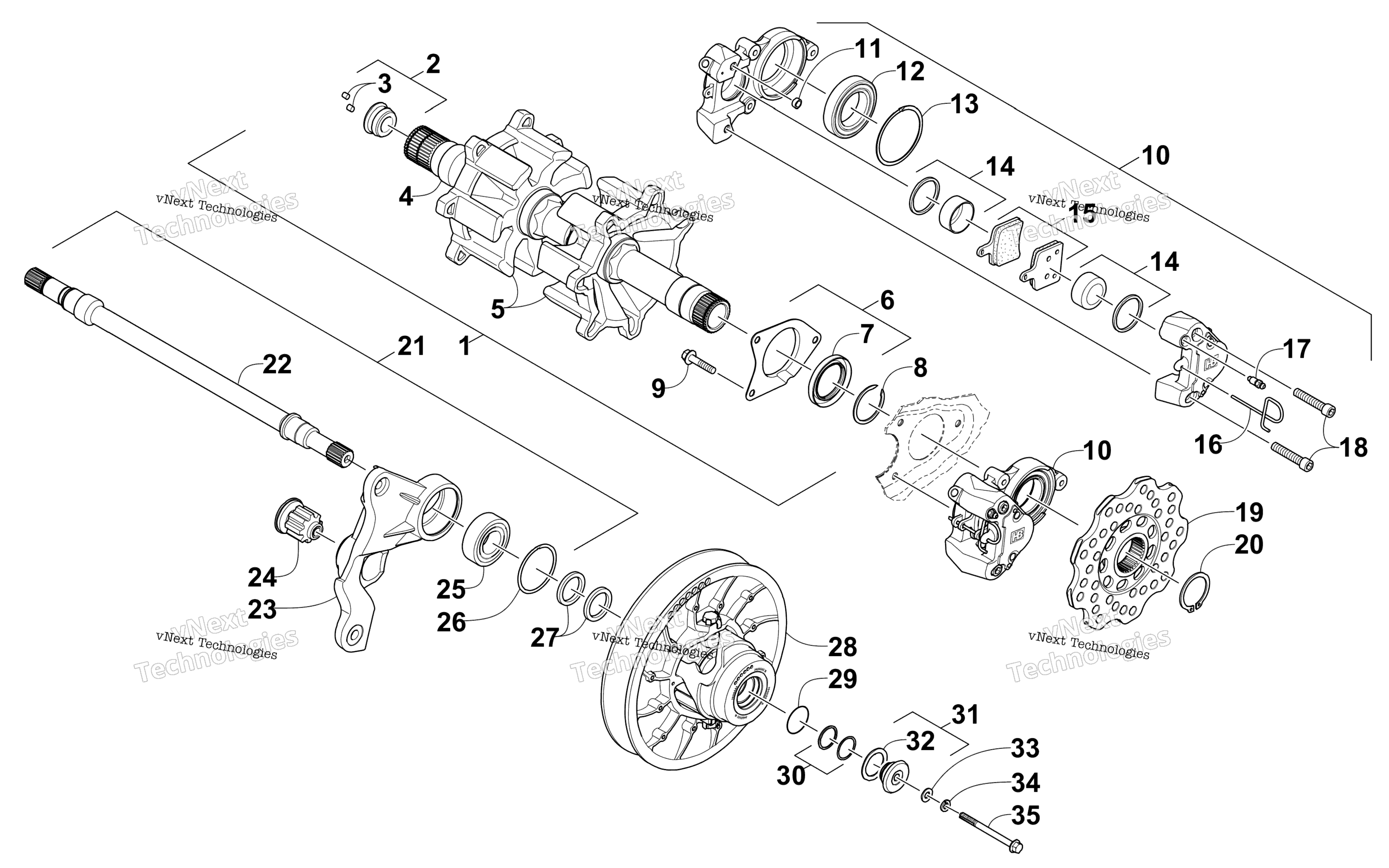 Привод Train Shafts And Brake Assemblies