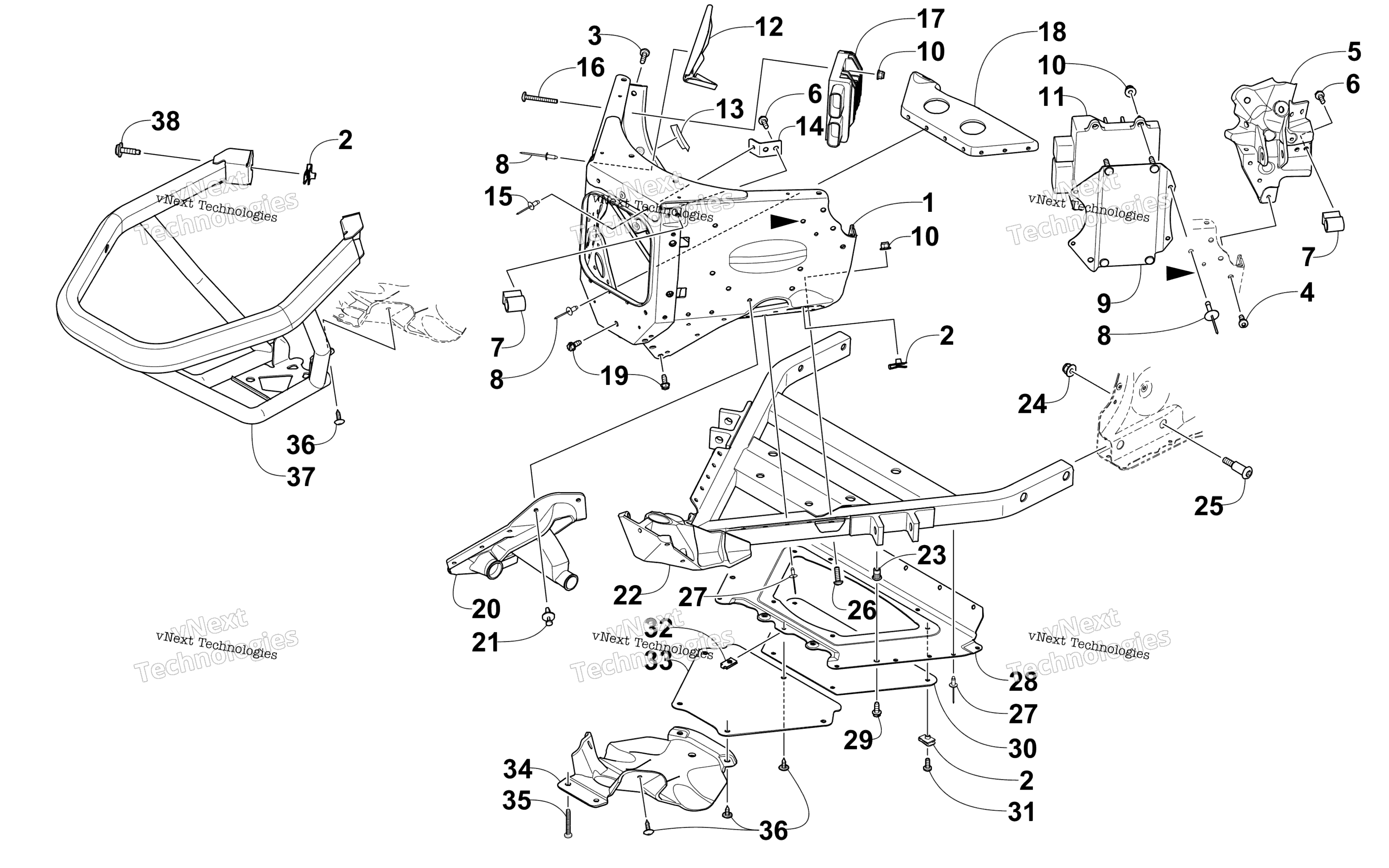 Передняя часть Bumper And Frame Assembly