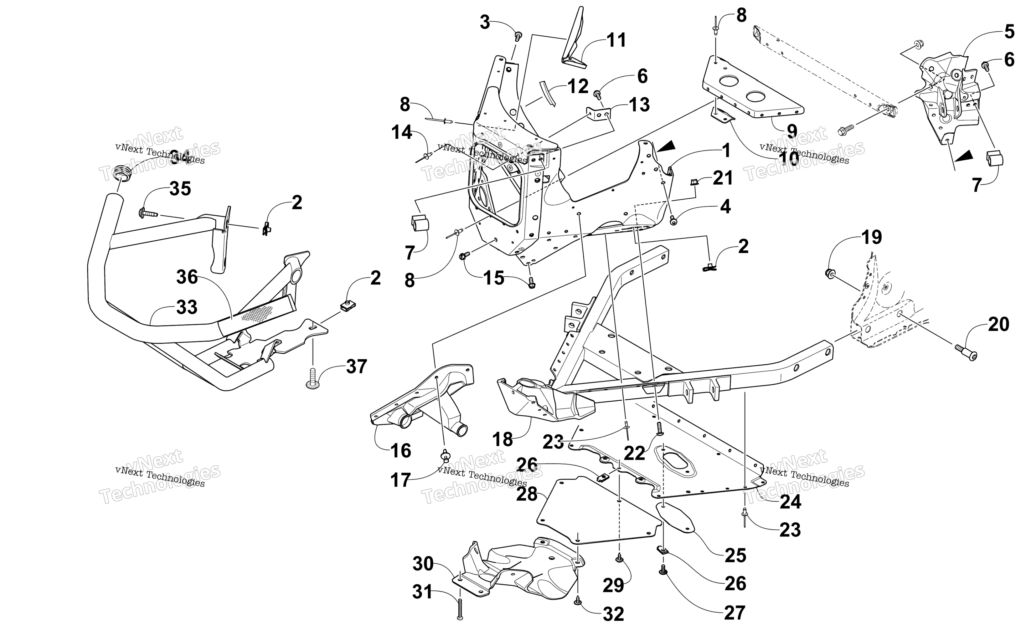 Передняя часть Bumper And Frame Assembly