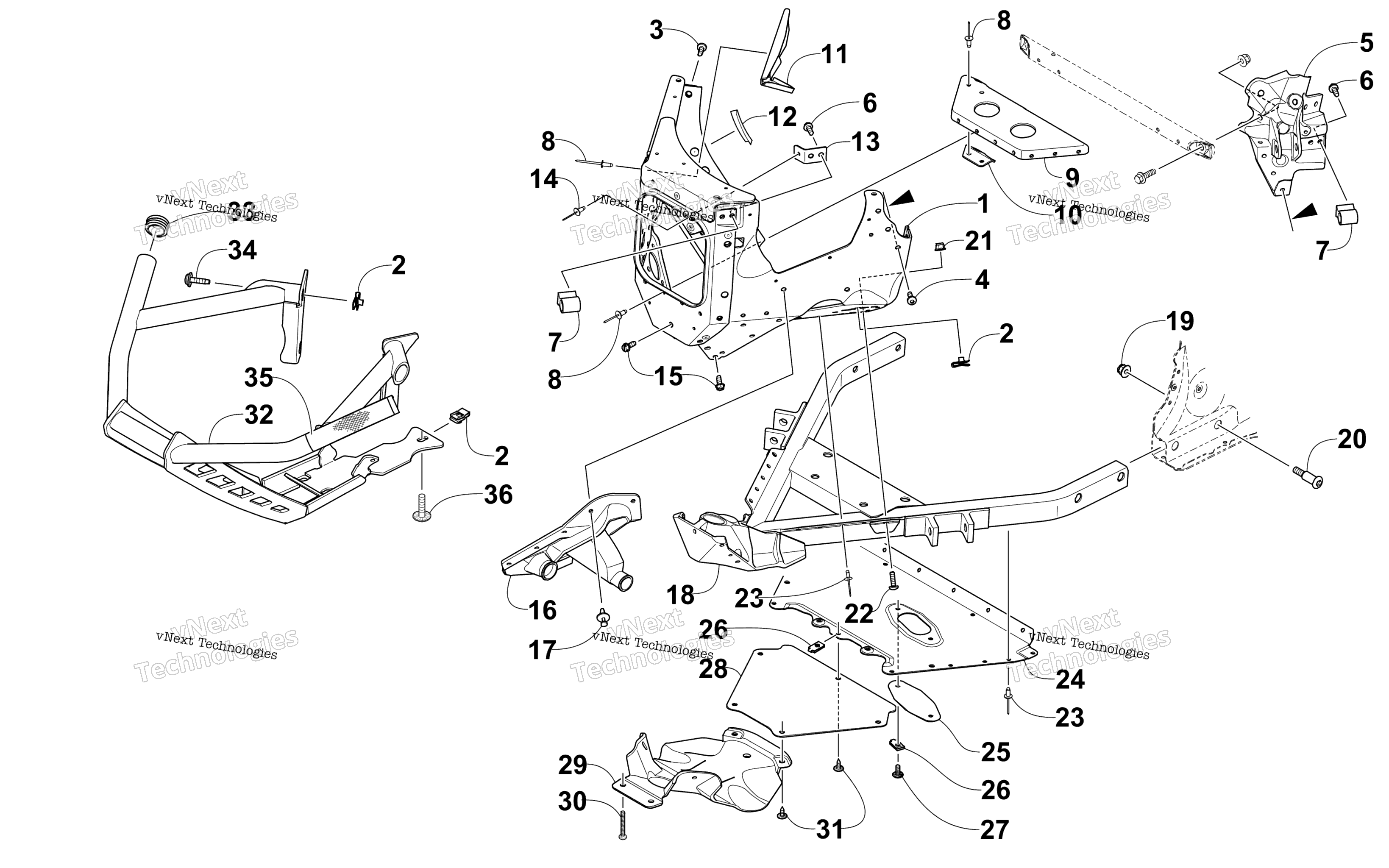Передняя часть Bumper And Frame Assembly