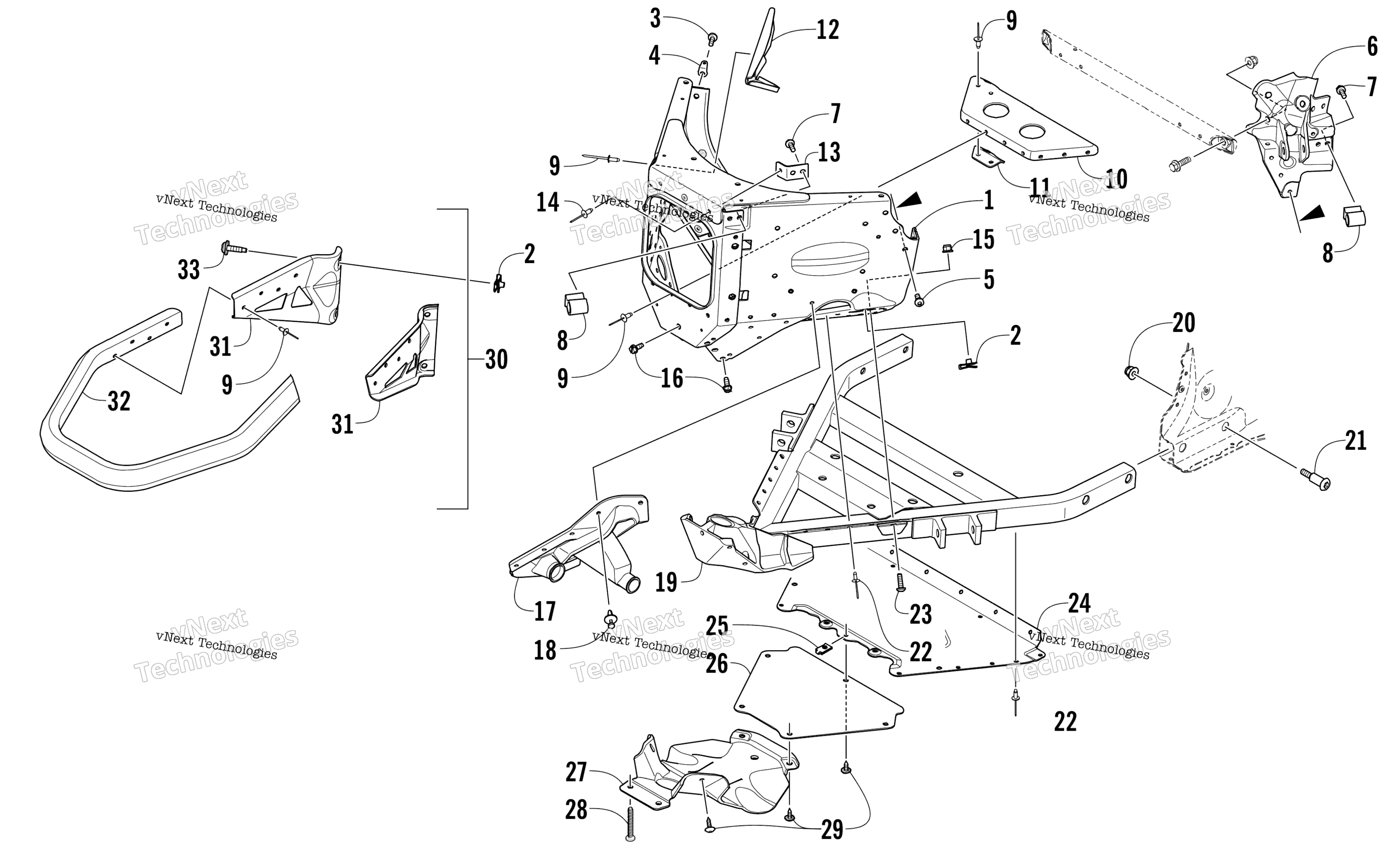 Передняя часть Bumper And Frame Assembly
