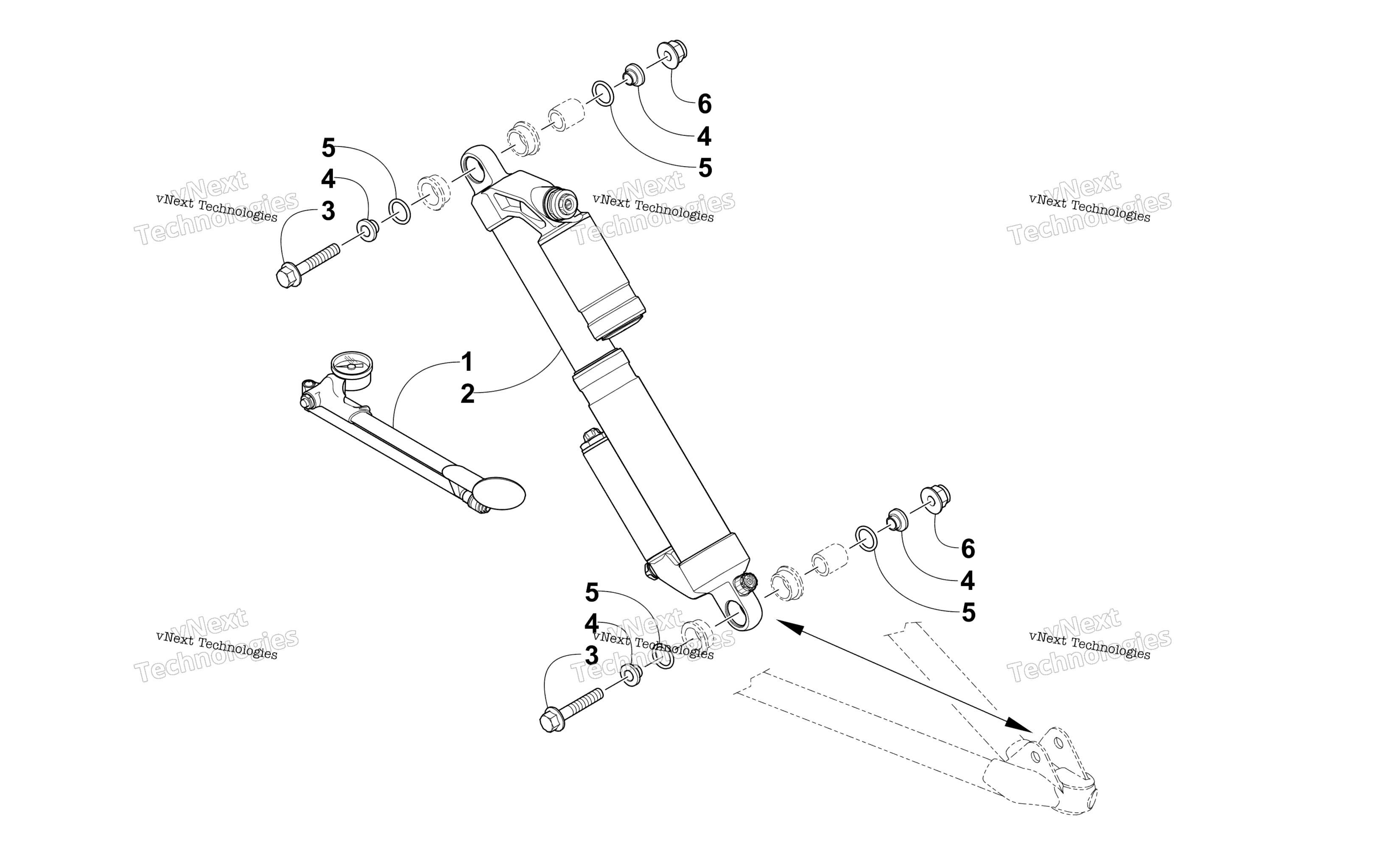 Передняя часть Shock Absorber Assembly