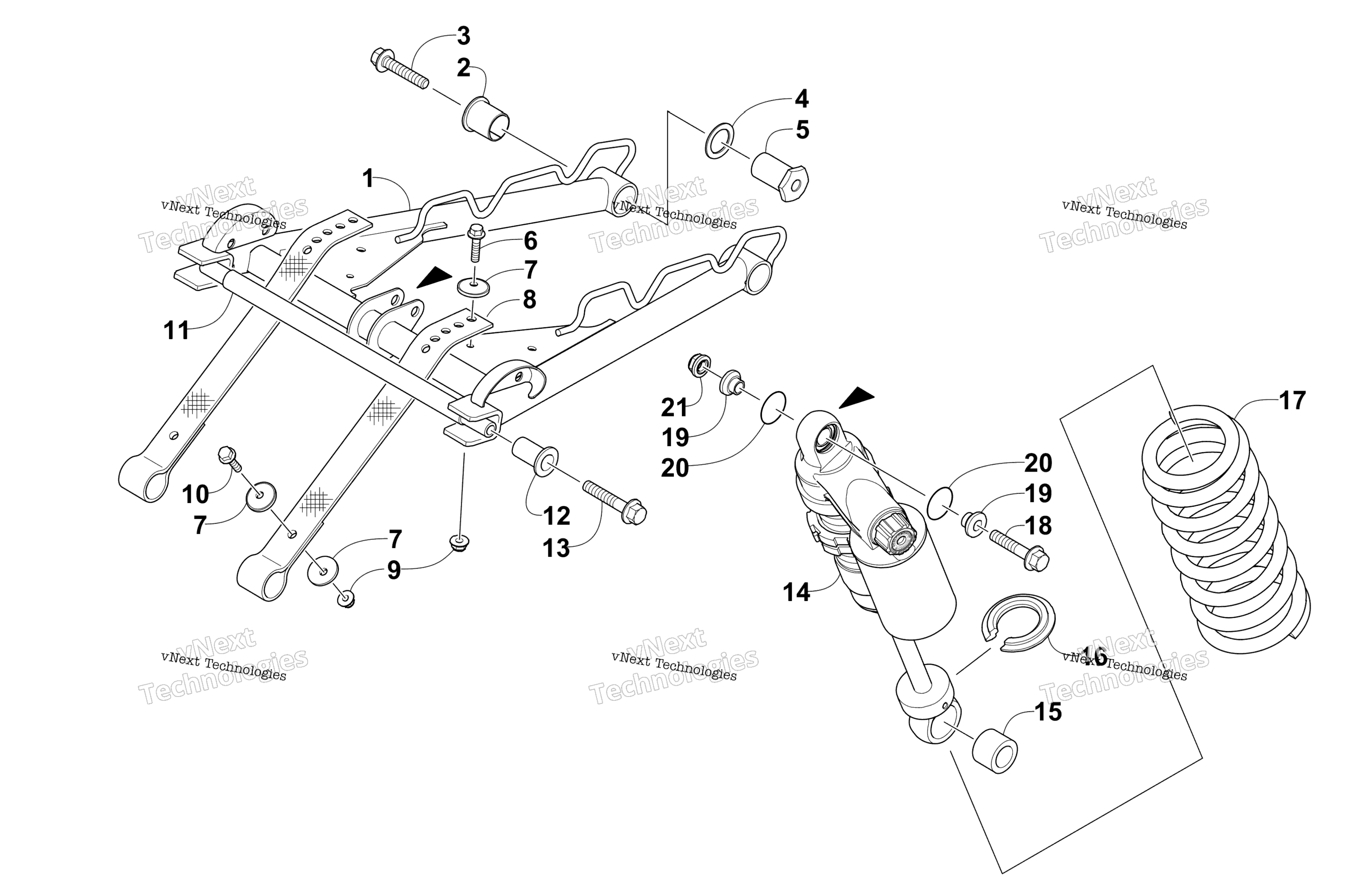Задняя часть Suspension Front Arm Assembly