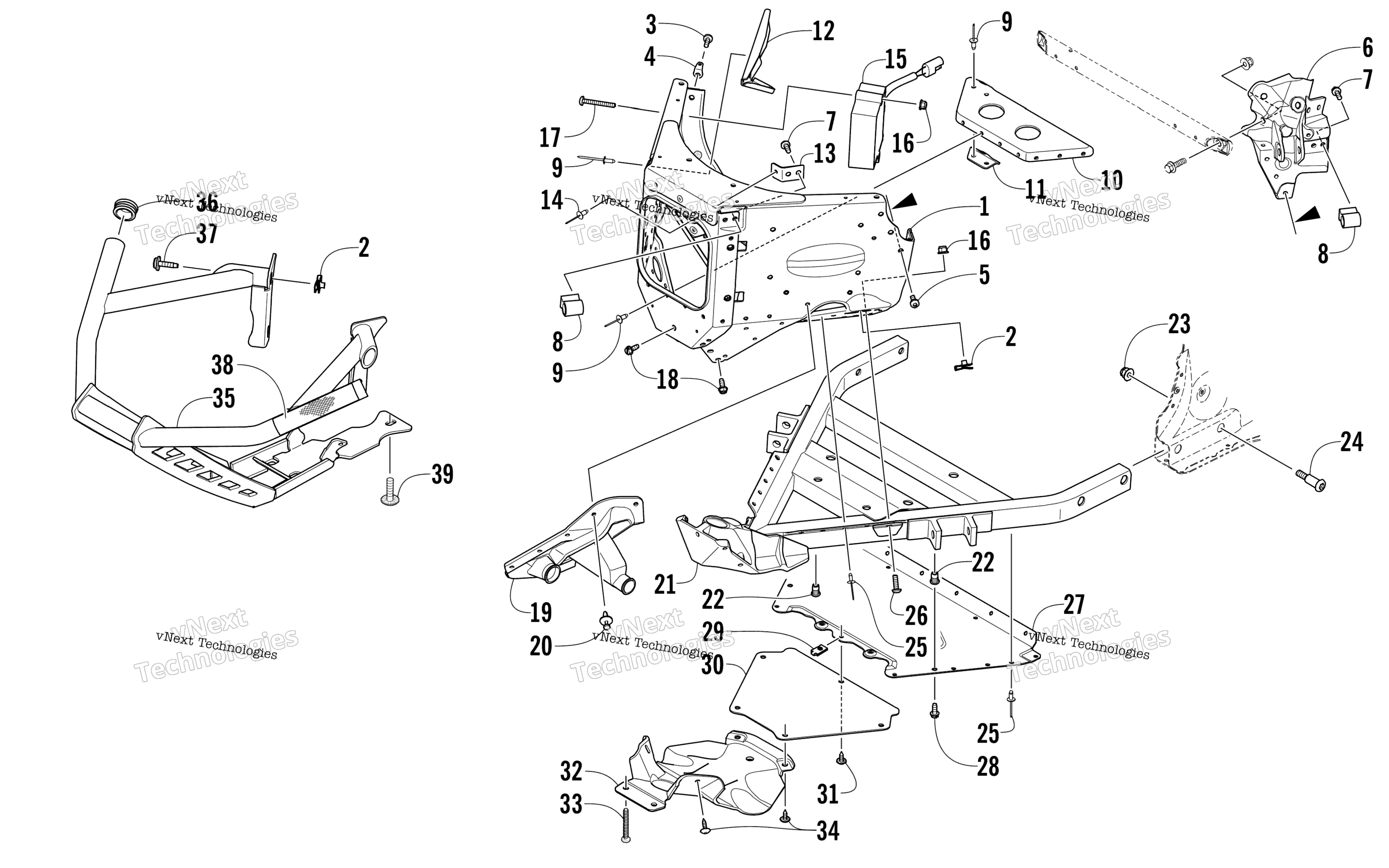 Передняя часть Bumper And Frame Assembly