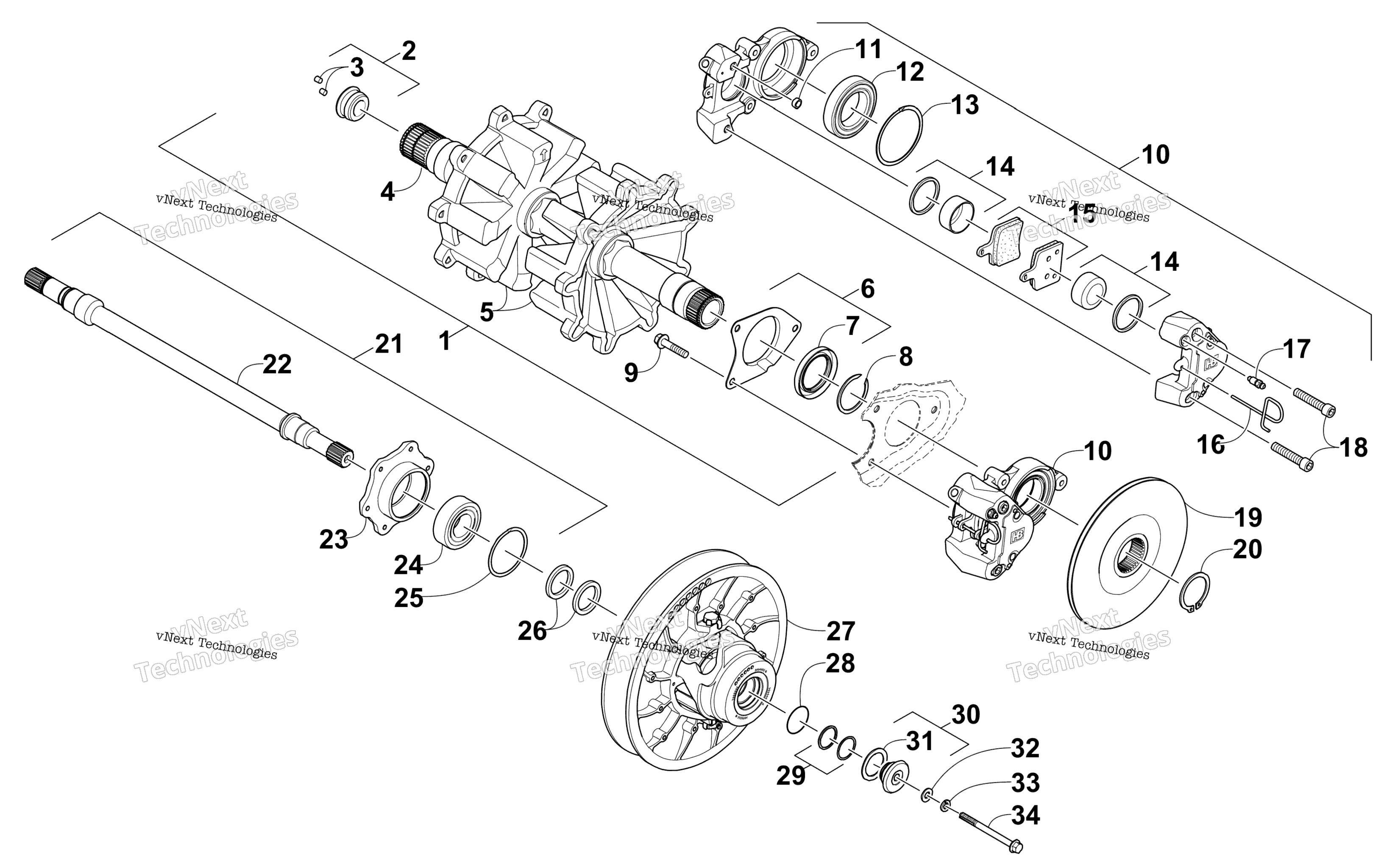 Привод Train Shafts And Brake Assemblies
