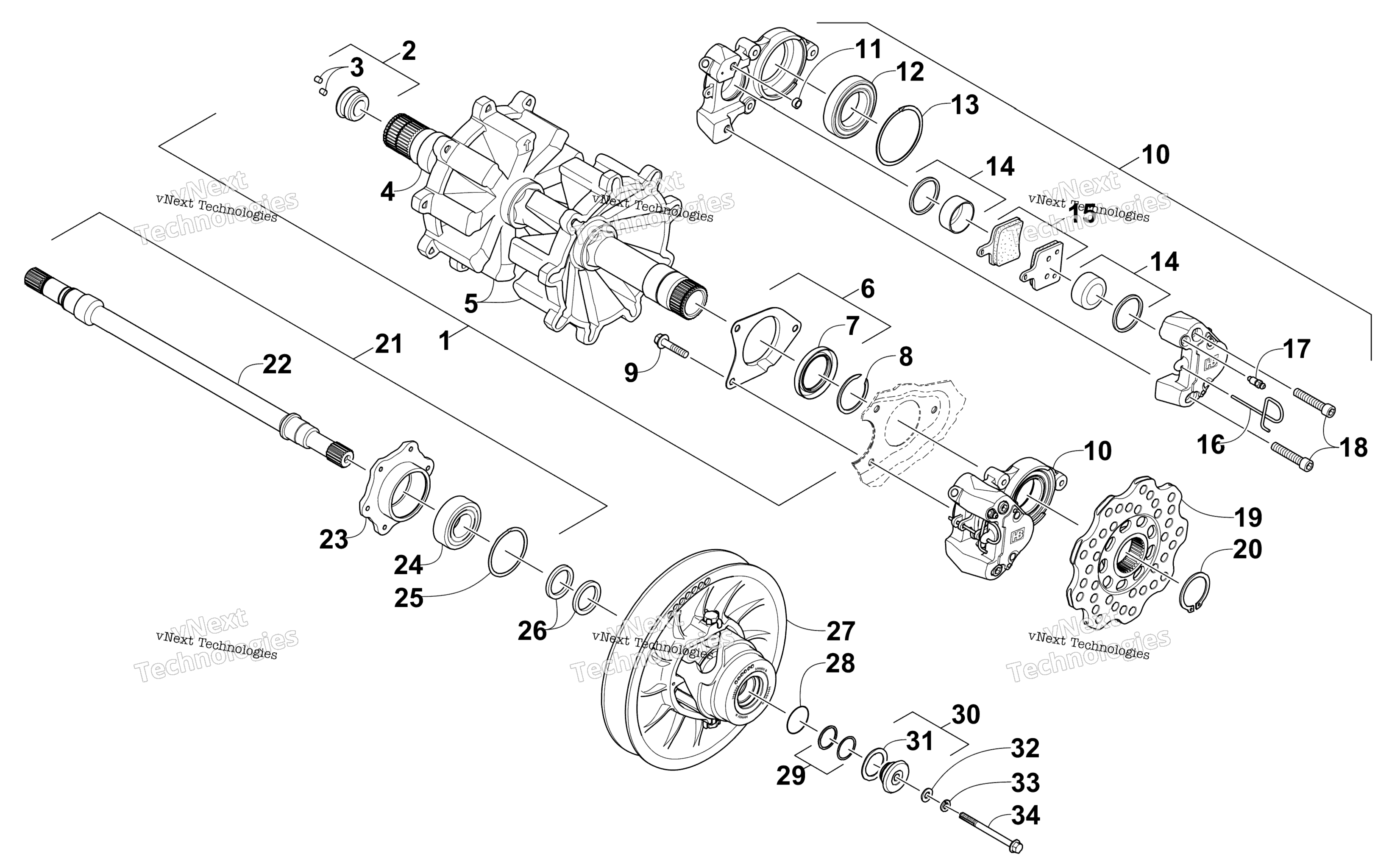 Привод Train Shafts And Brake Assemblies