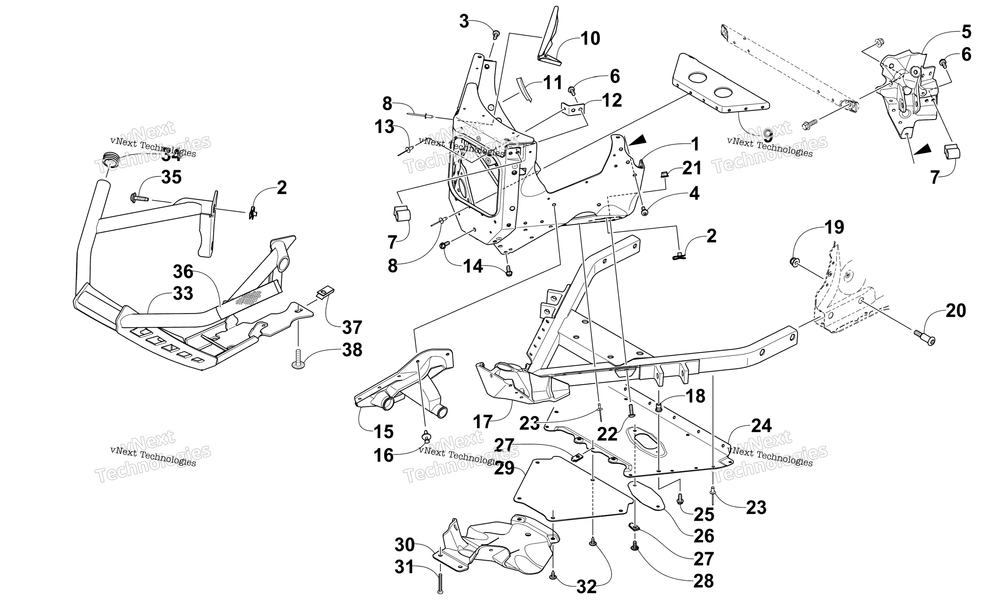 Передняя часть Bumper And Frame Assembly