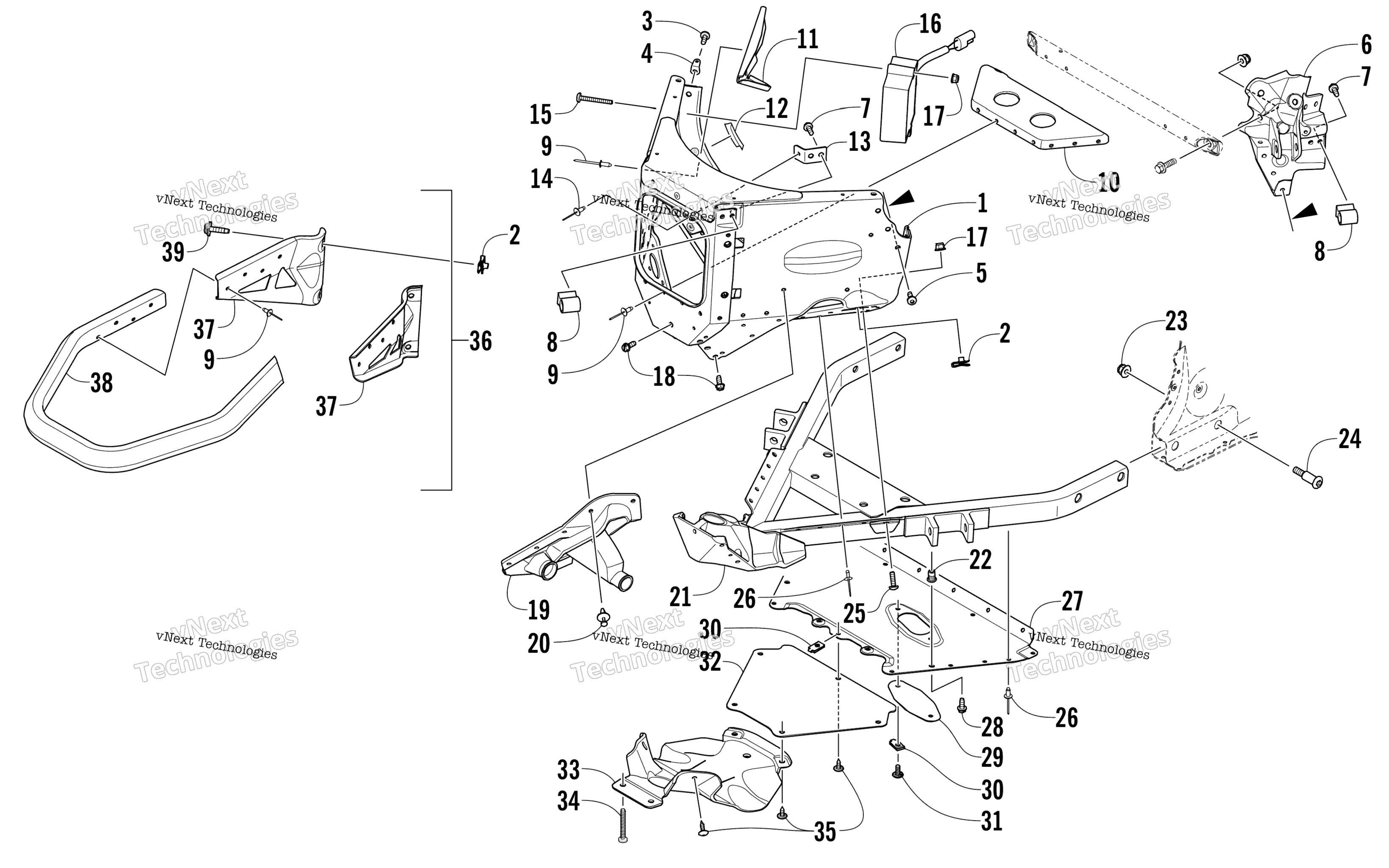 Передняя часть Bumper And Frame Assembly
