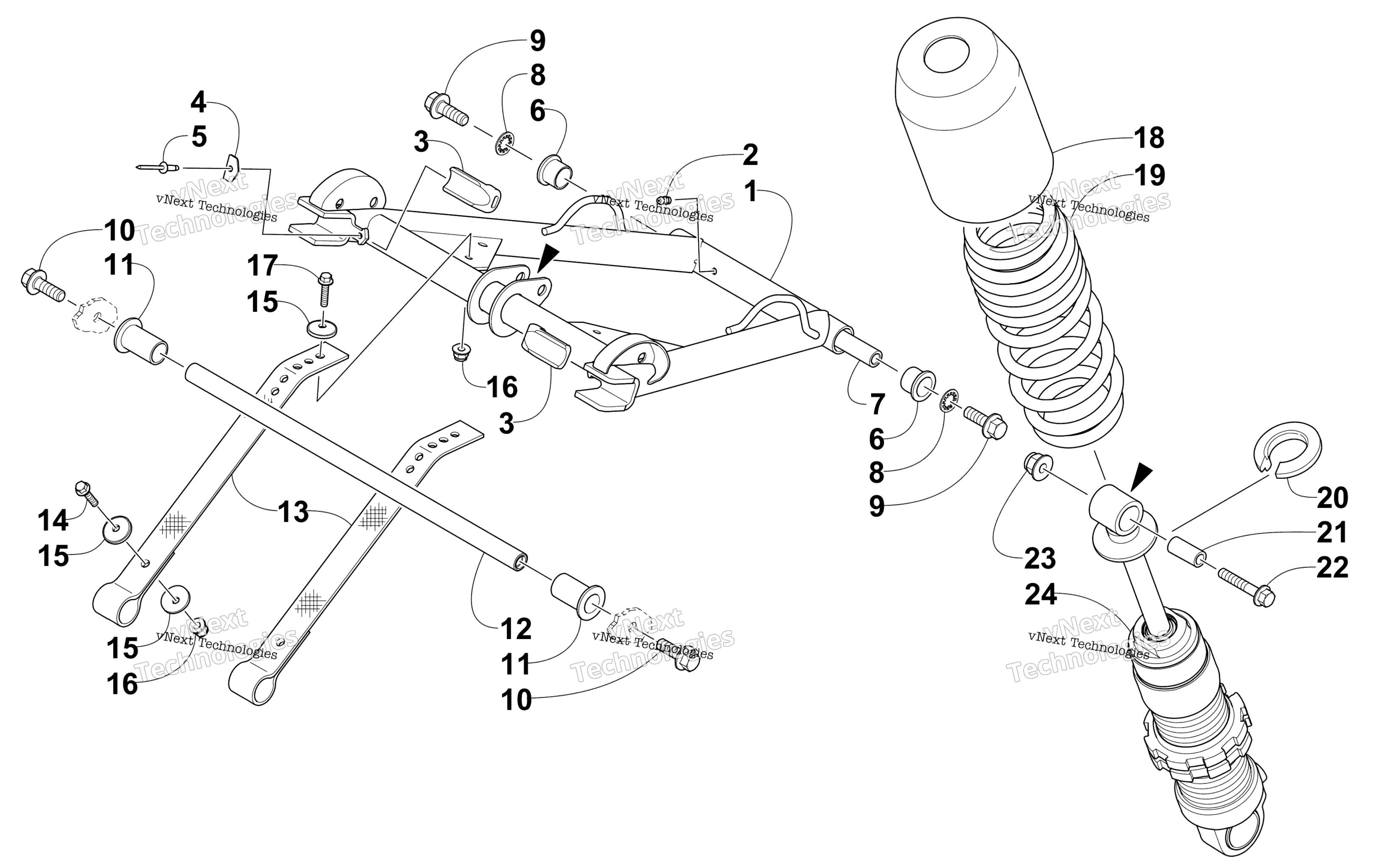 Задняя часть Suspension Front Arm Assembly
