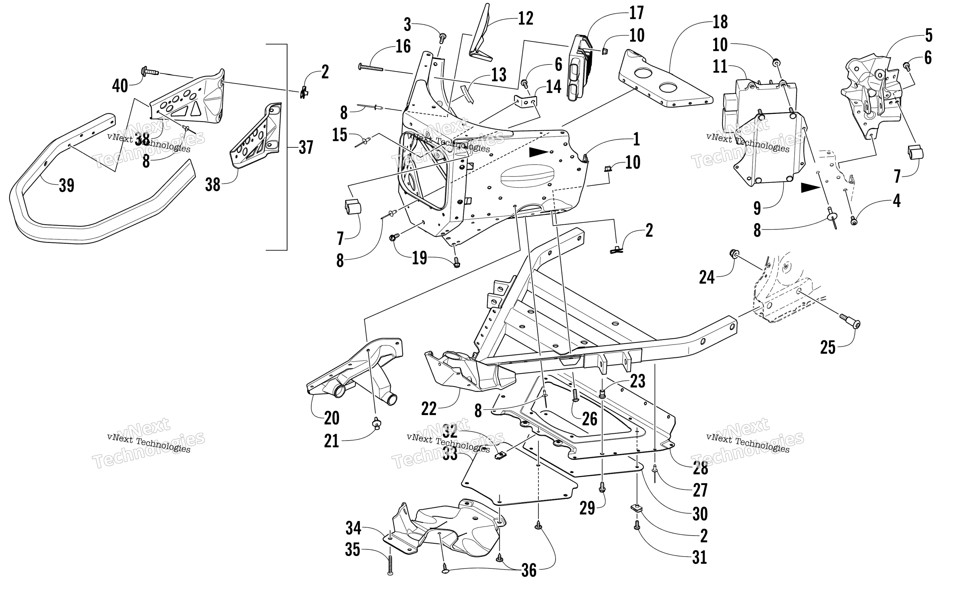 Передняя часть Bumper And Frame Assembly