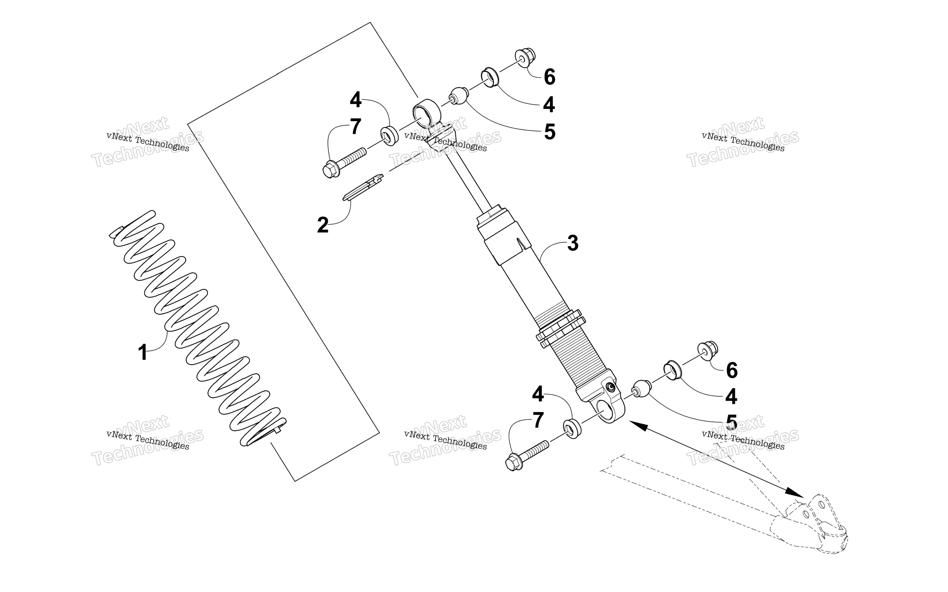 Передняя часть Shock Absorber Assembly