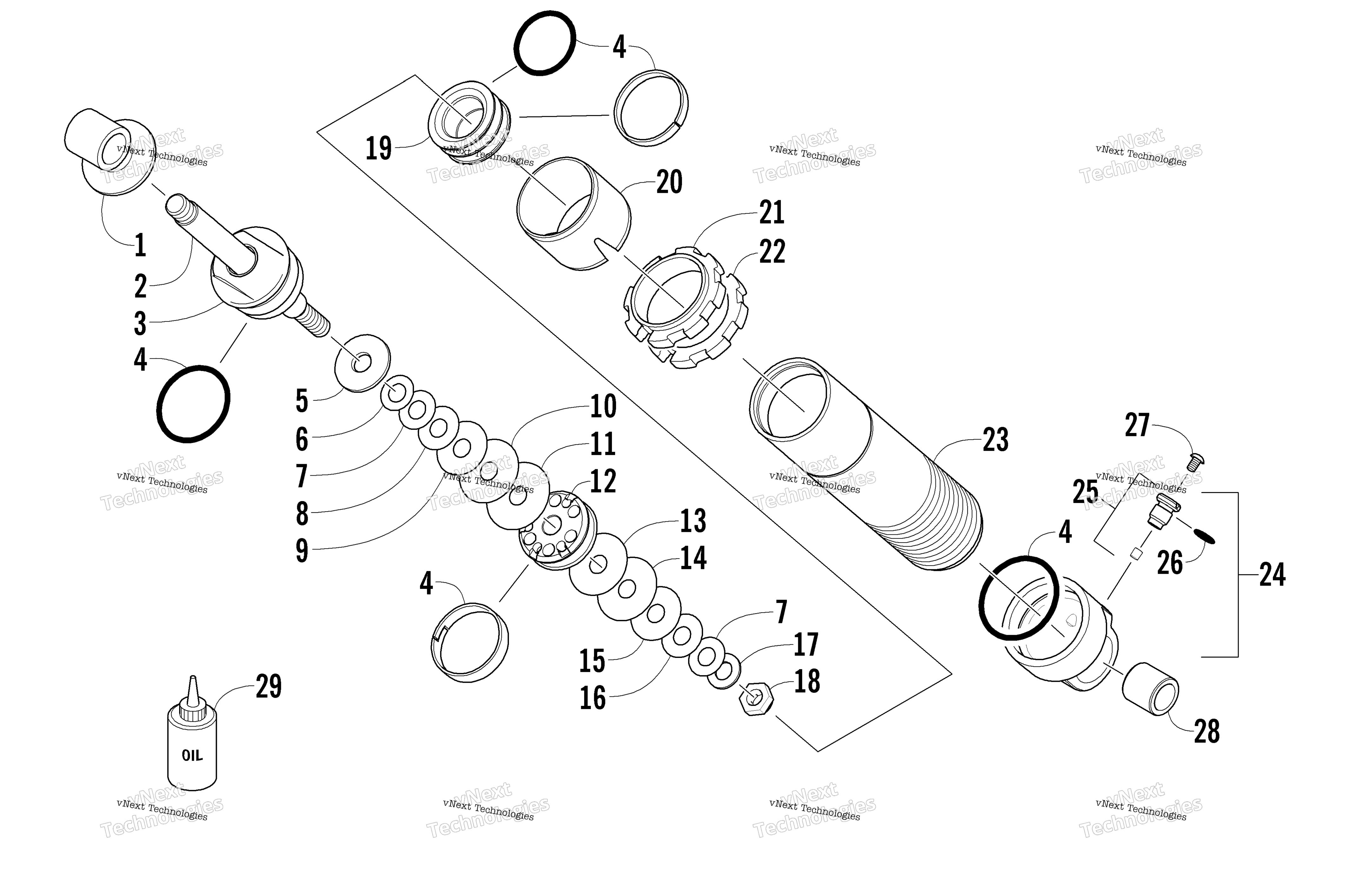 Задняя часть Suspension Front Arm Shock Absorber