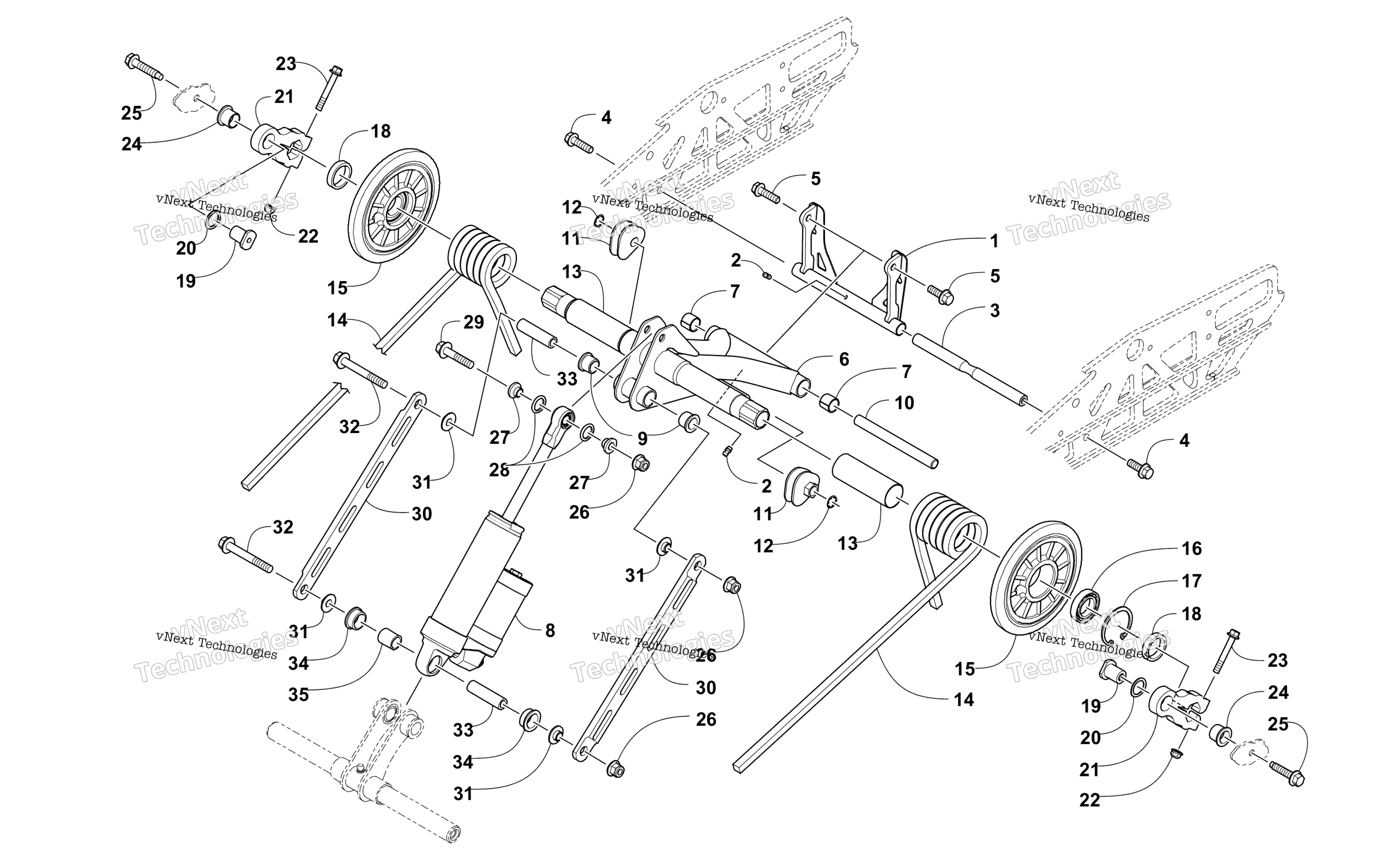 Задняя часть Suspension Rear Arm Assembly