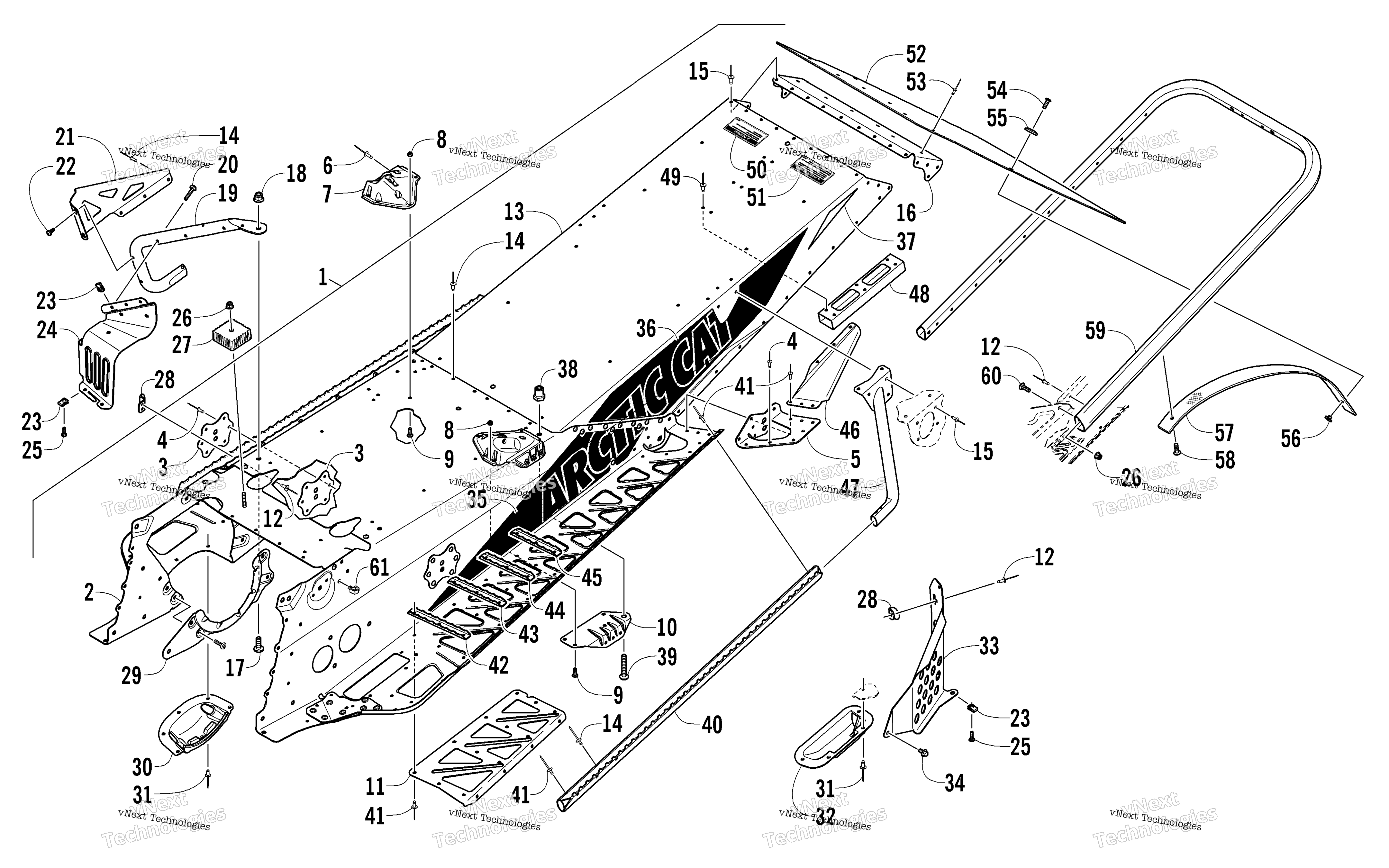 Tunnel, задний Bumper, и Snowflap узел