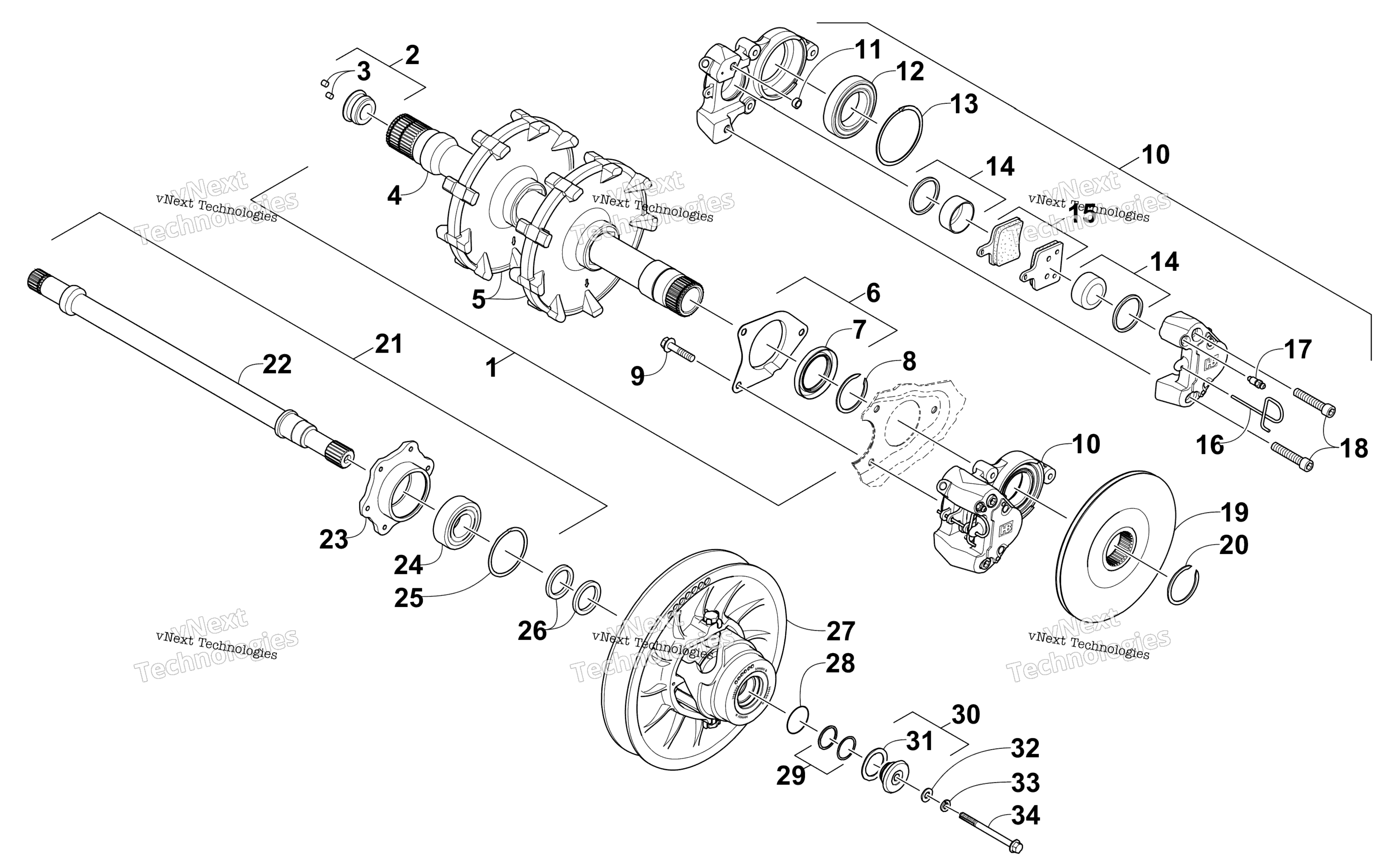 Привод Train Shafts And Brake Assemblies