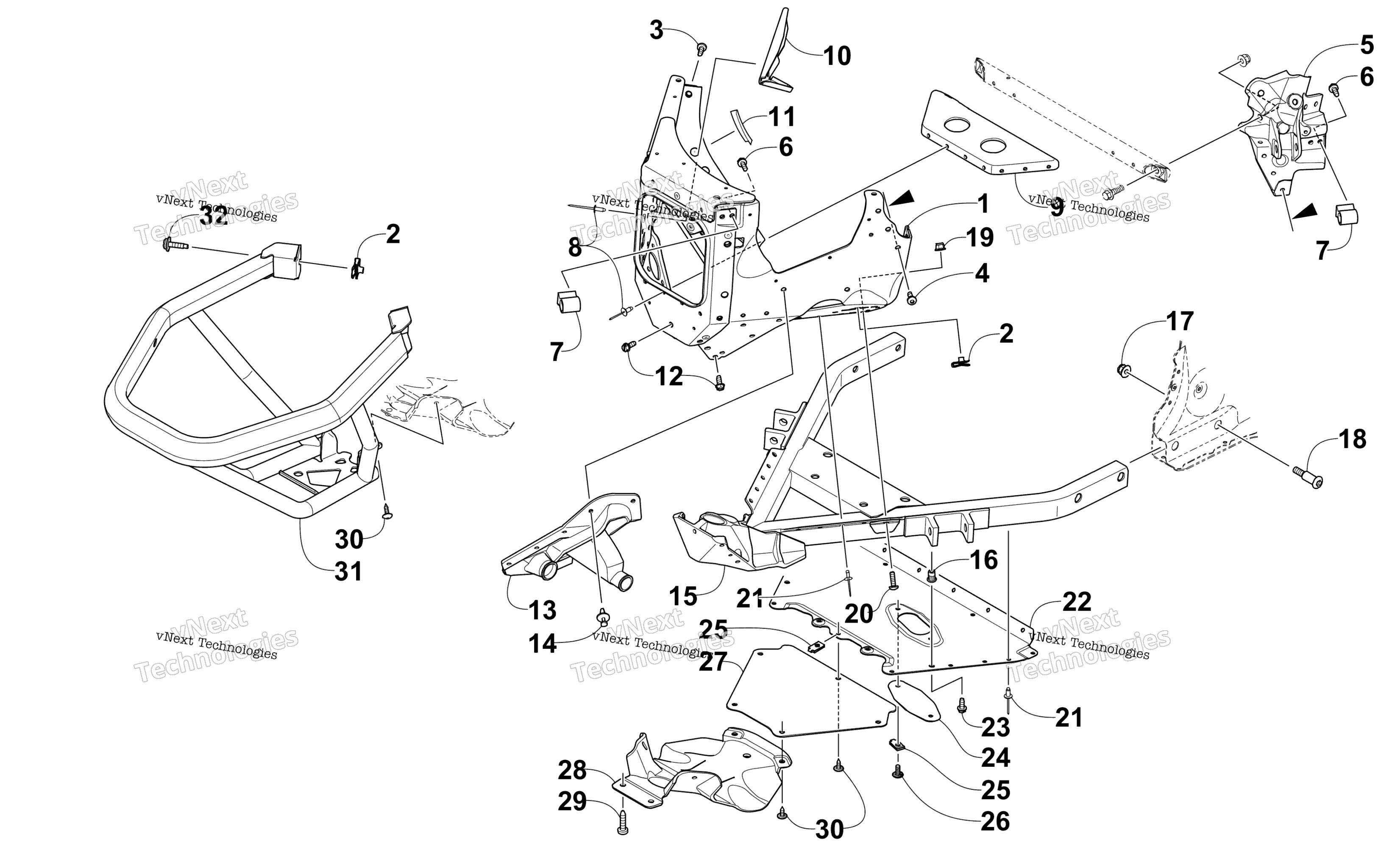 Передняя часть Bumper And Frame Assembly