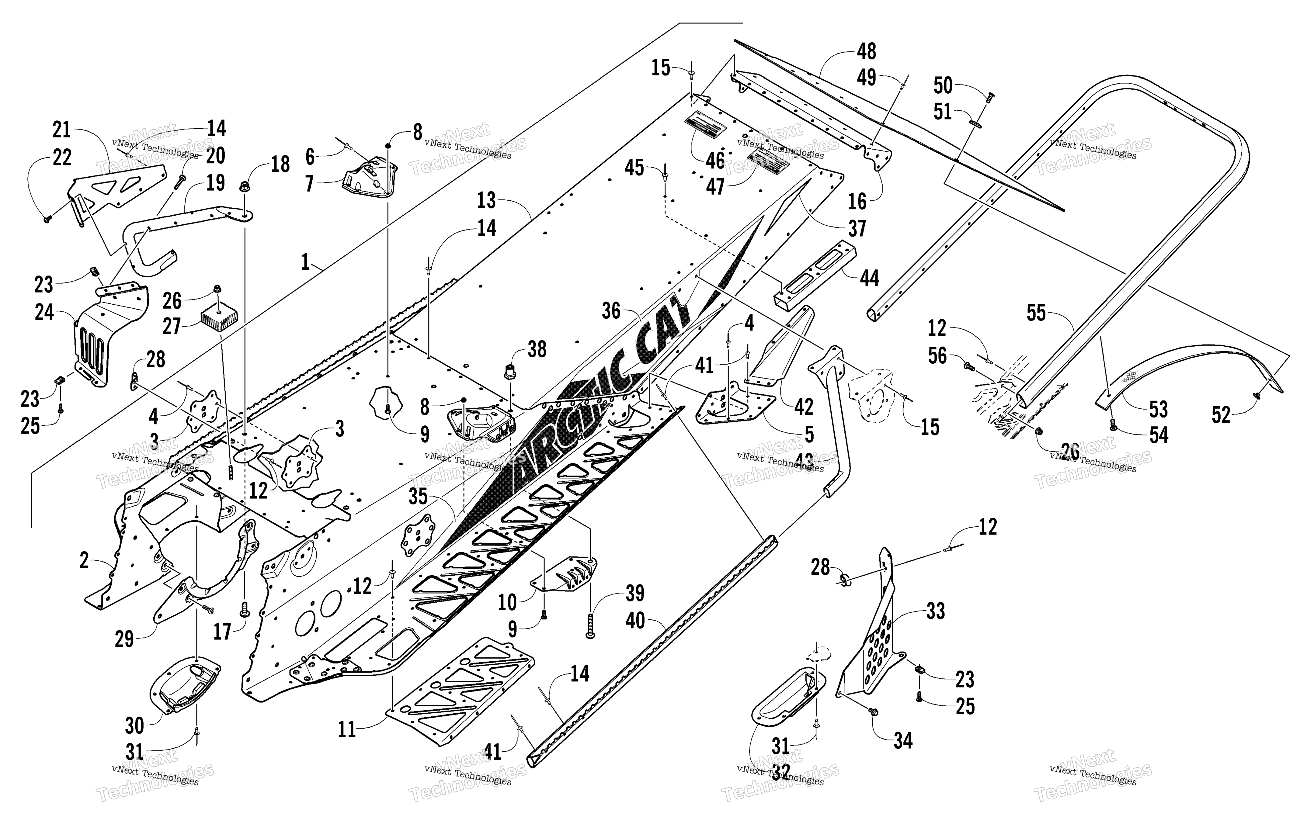 Tunnel, задний Bumper, и Snowflap узел