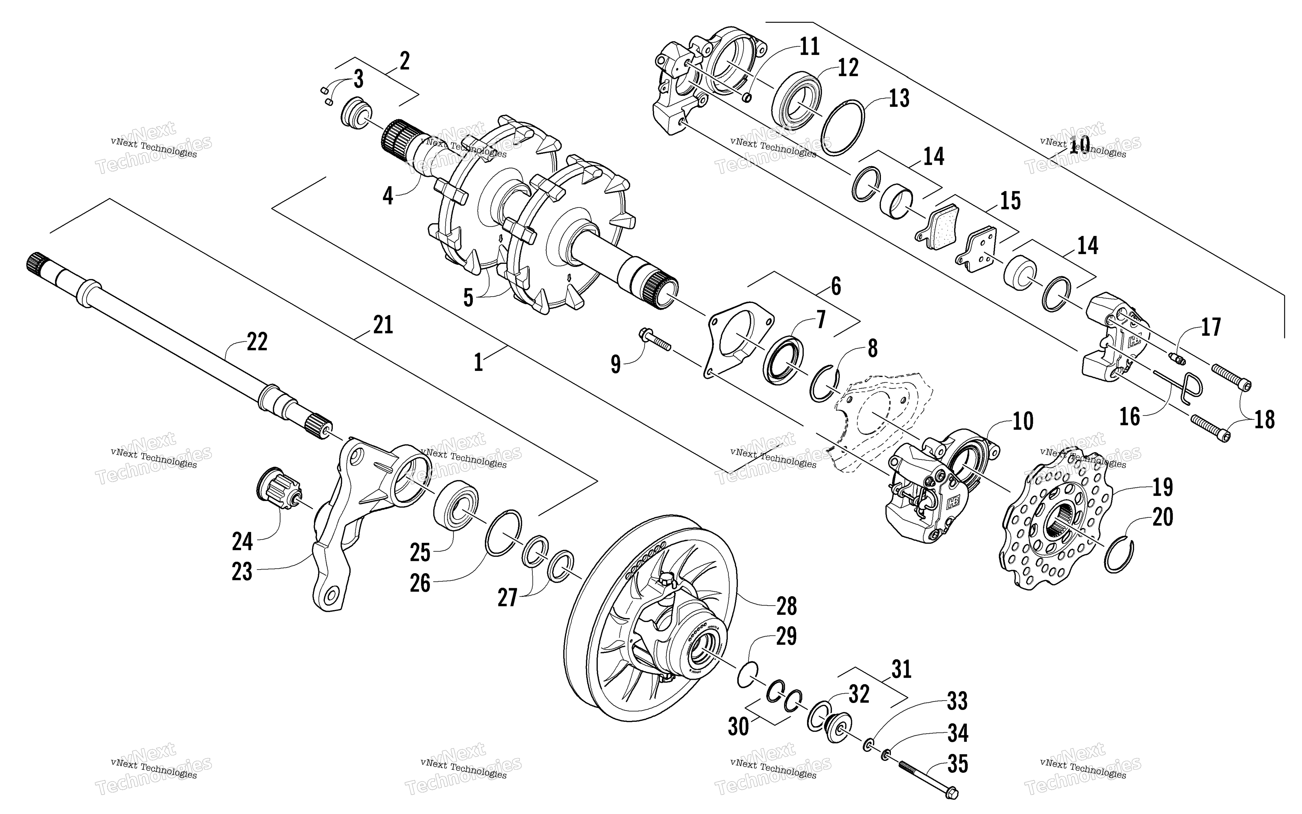 Привод Train Shafts And Brake Assemblies