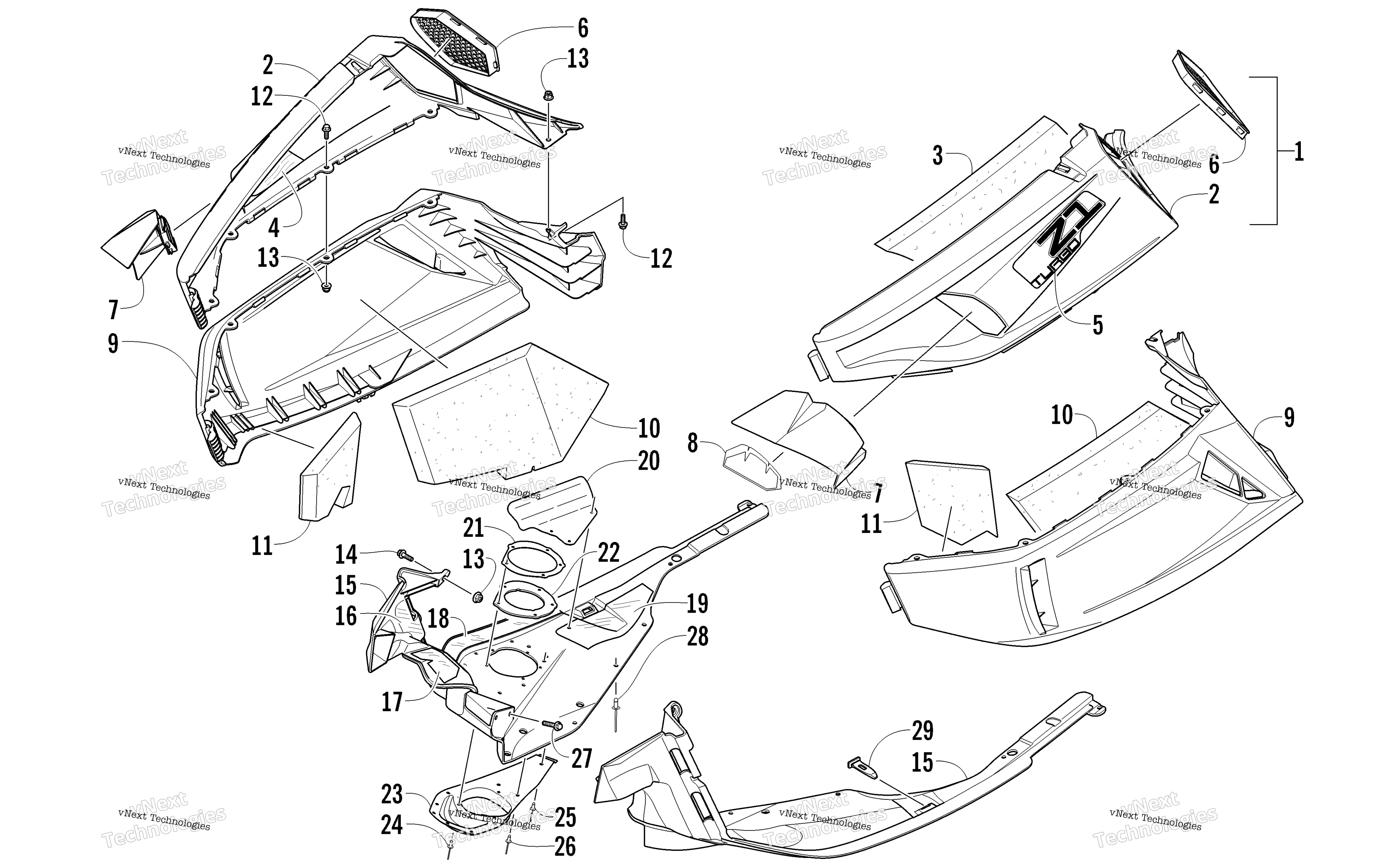 Skid Plate и Side панель узел