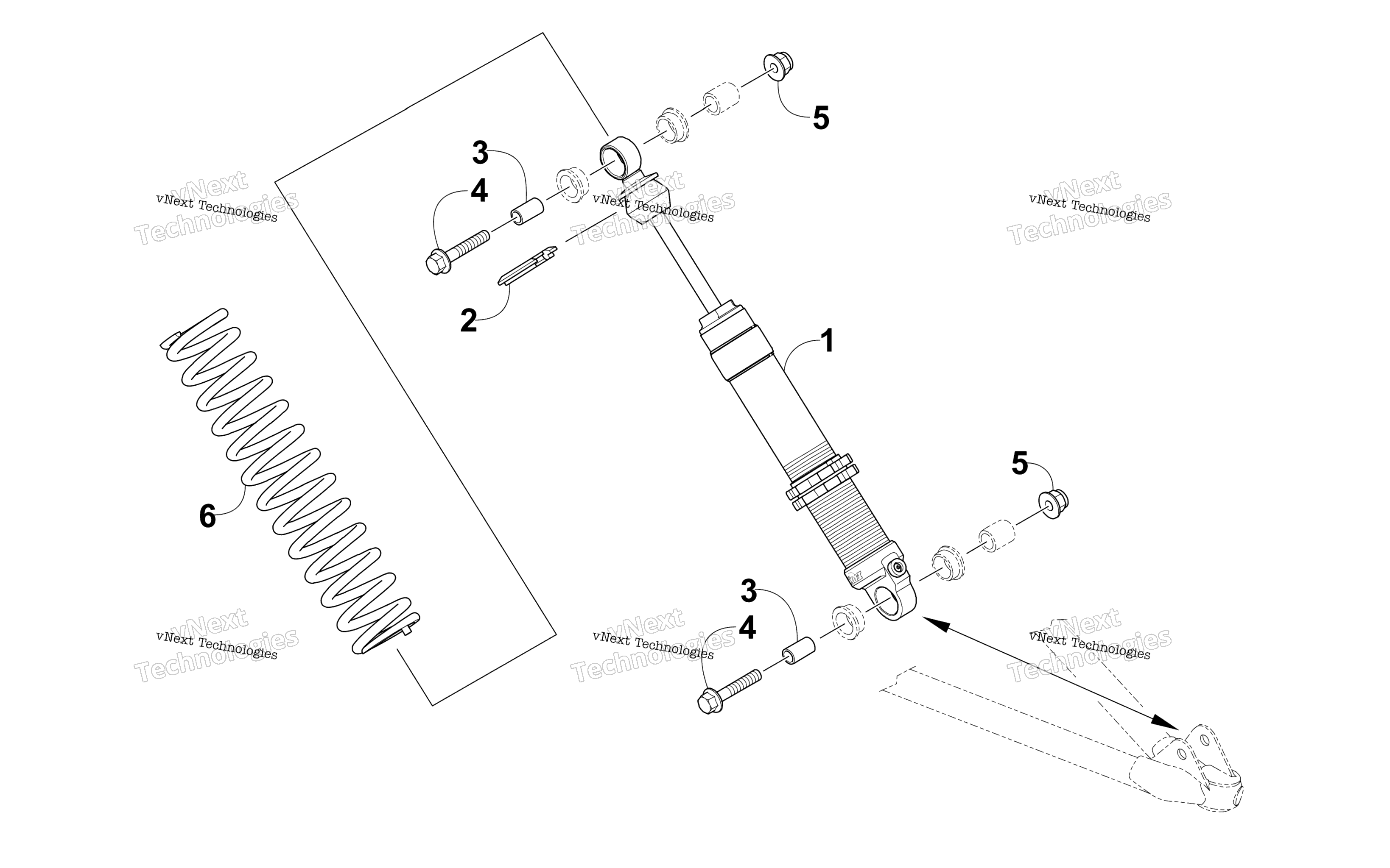Передняя часть Shock Absorber Assembly