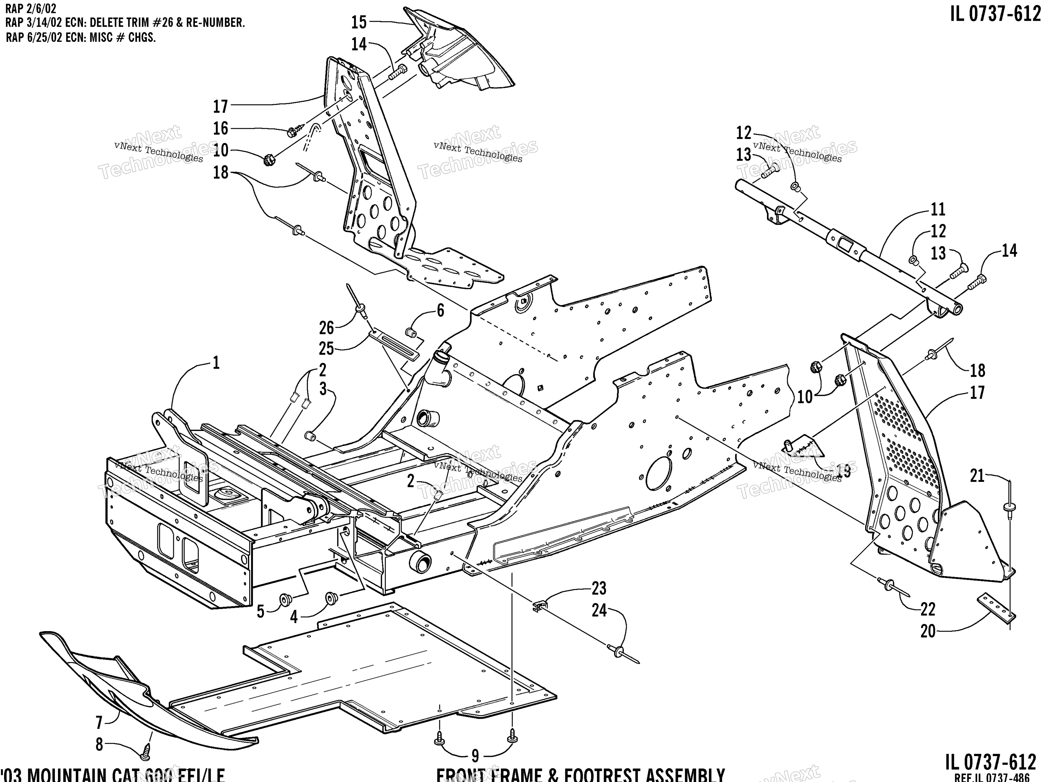 Передняя часть Frame And Footrest Assembly