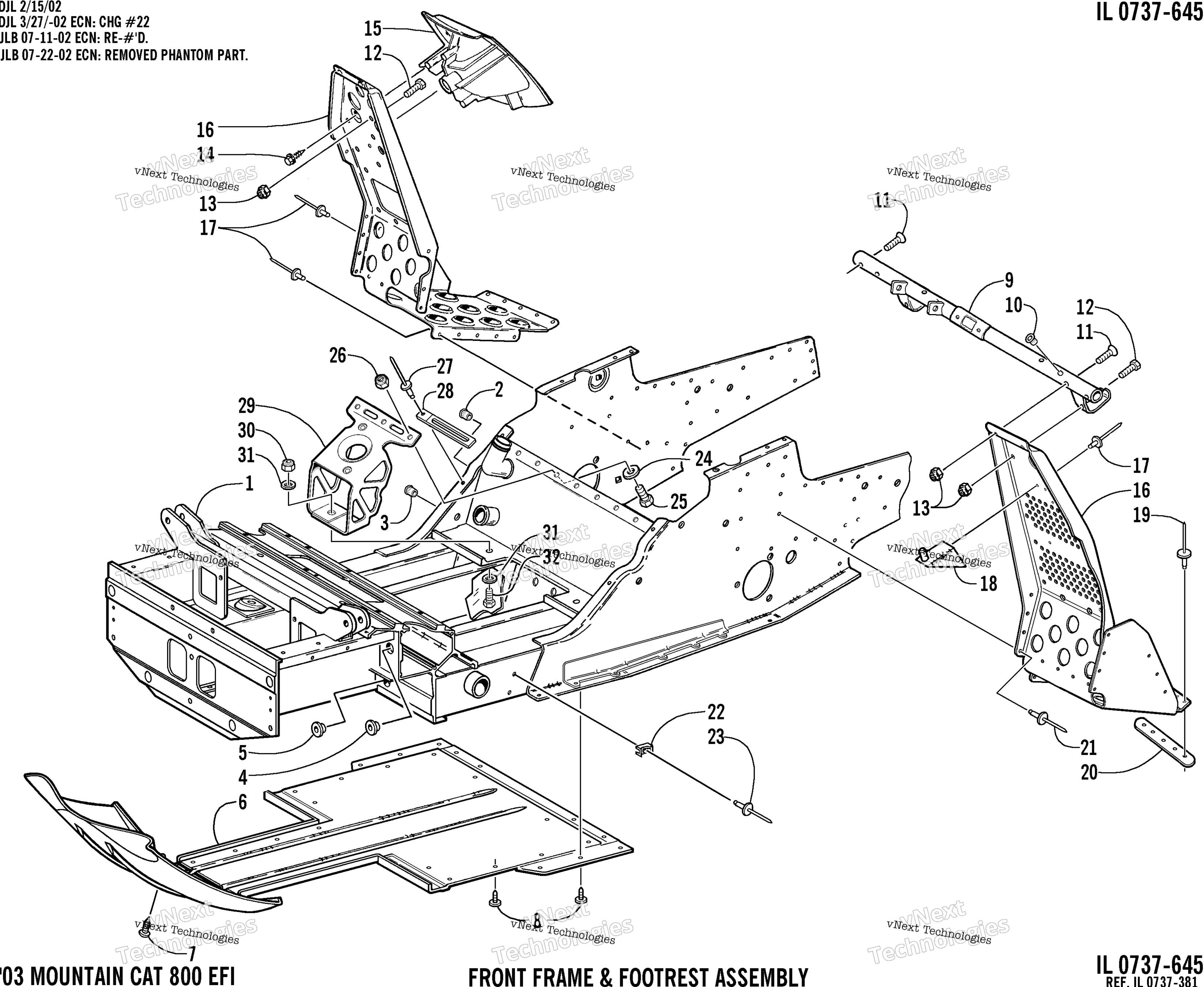 Передняя часть Frame And Footrest Assembly