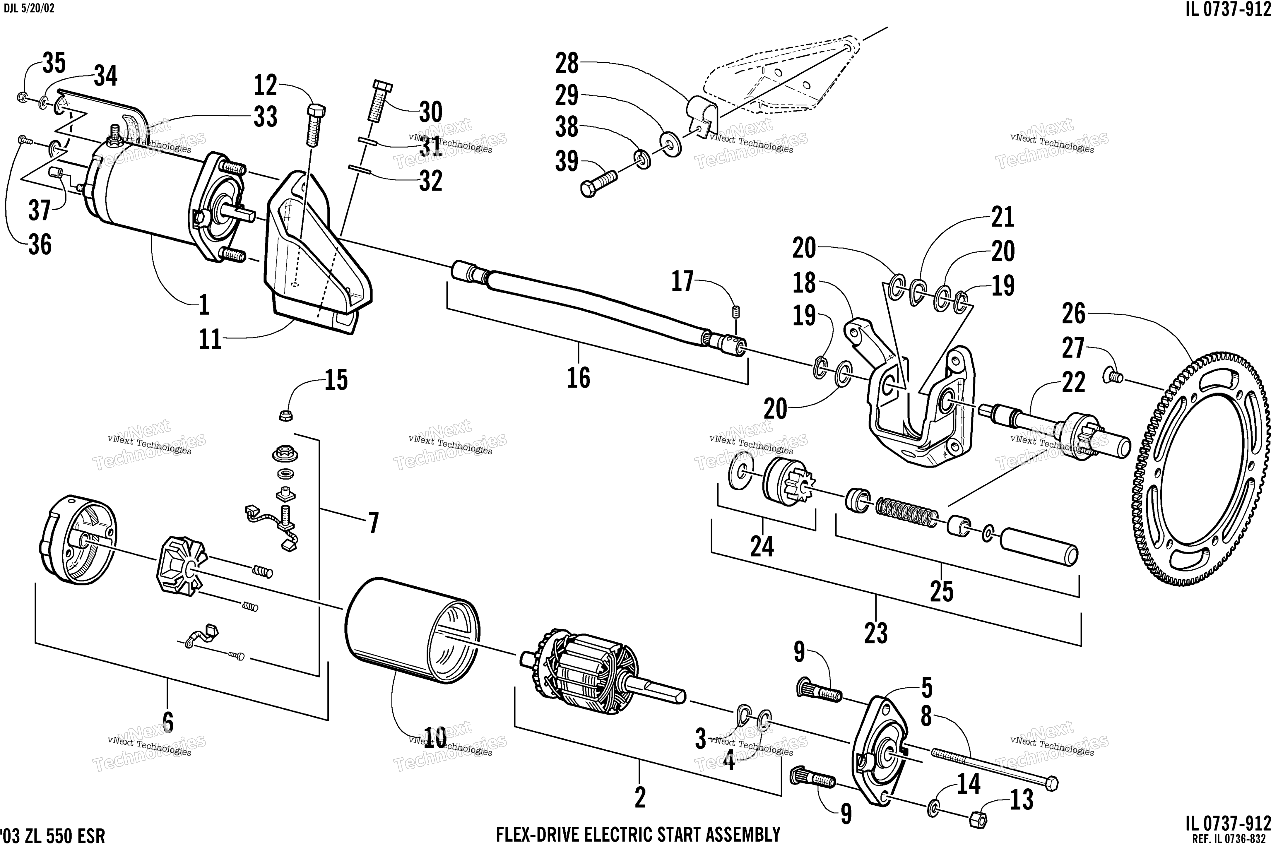 Flex привод Starter Motor узел (Esr)