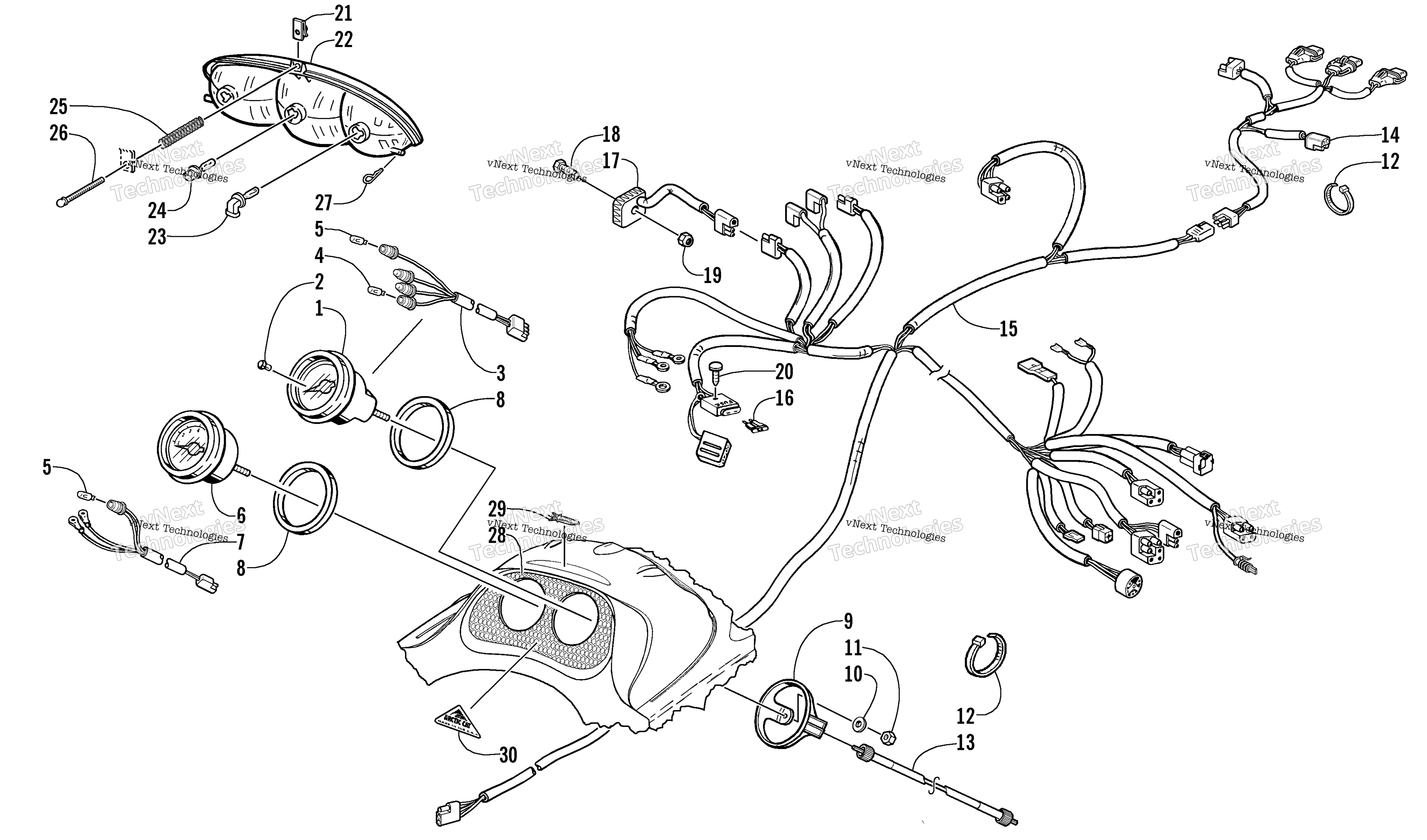 Headlight, Instruments, и Wiring Assemblies (Esr)