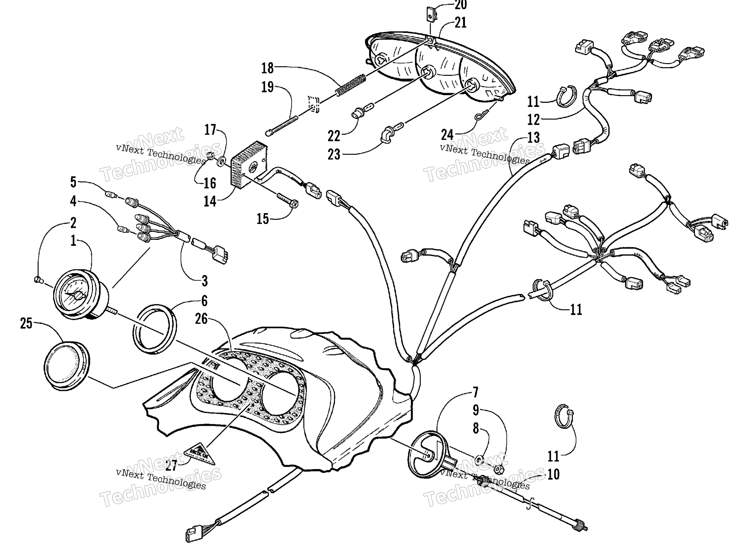 Headlight, Instruments, и Wiring Assemblies