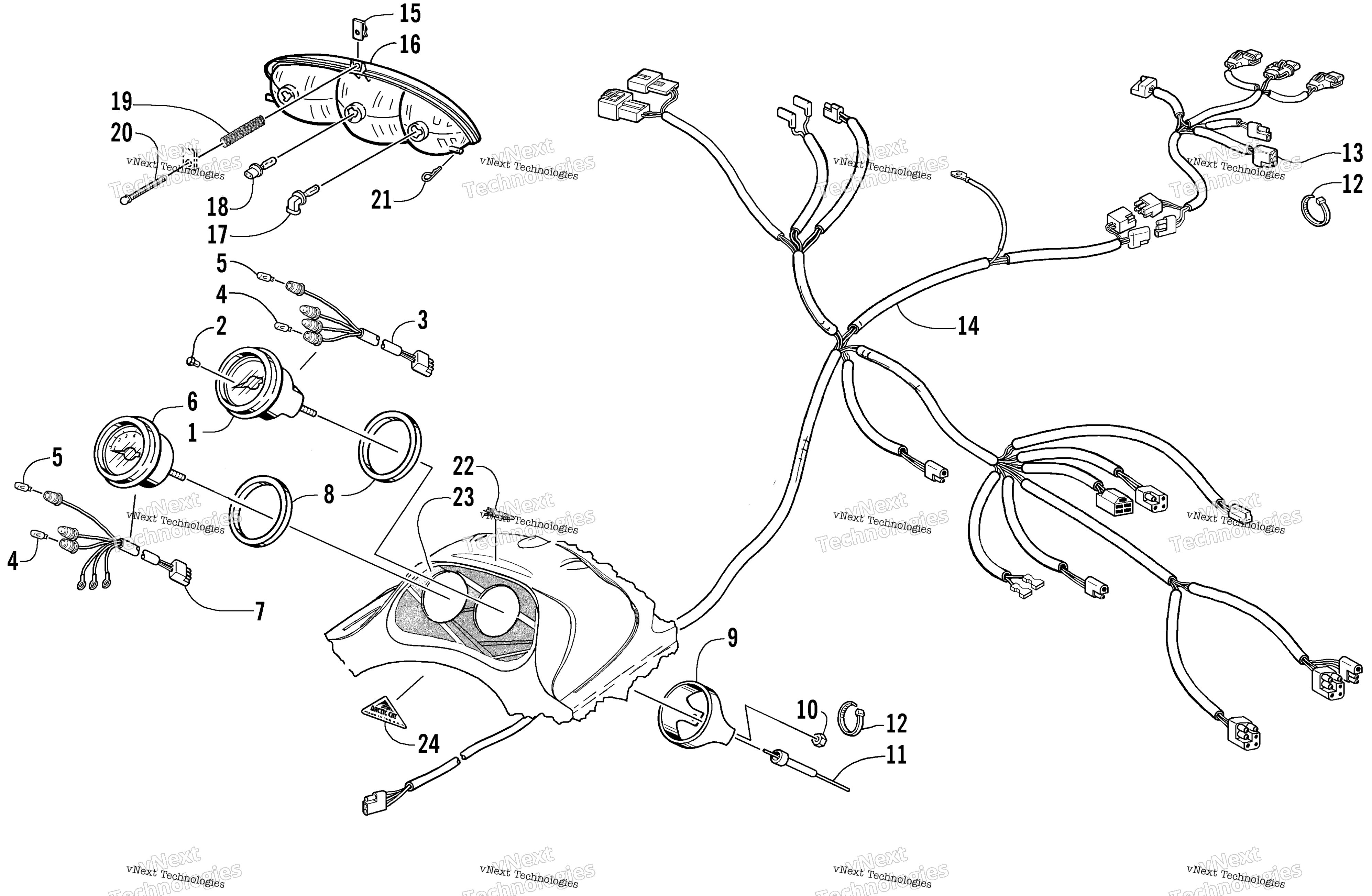 Headlight, Instruments, и Wiring Assemblies
