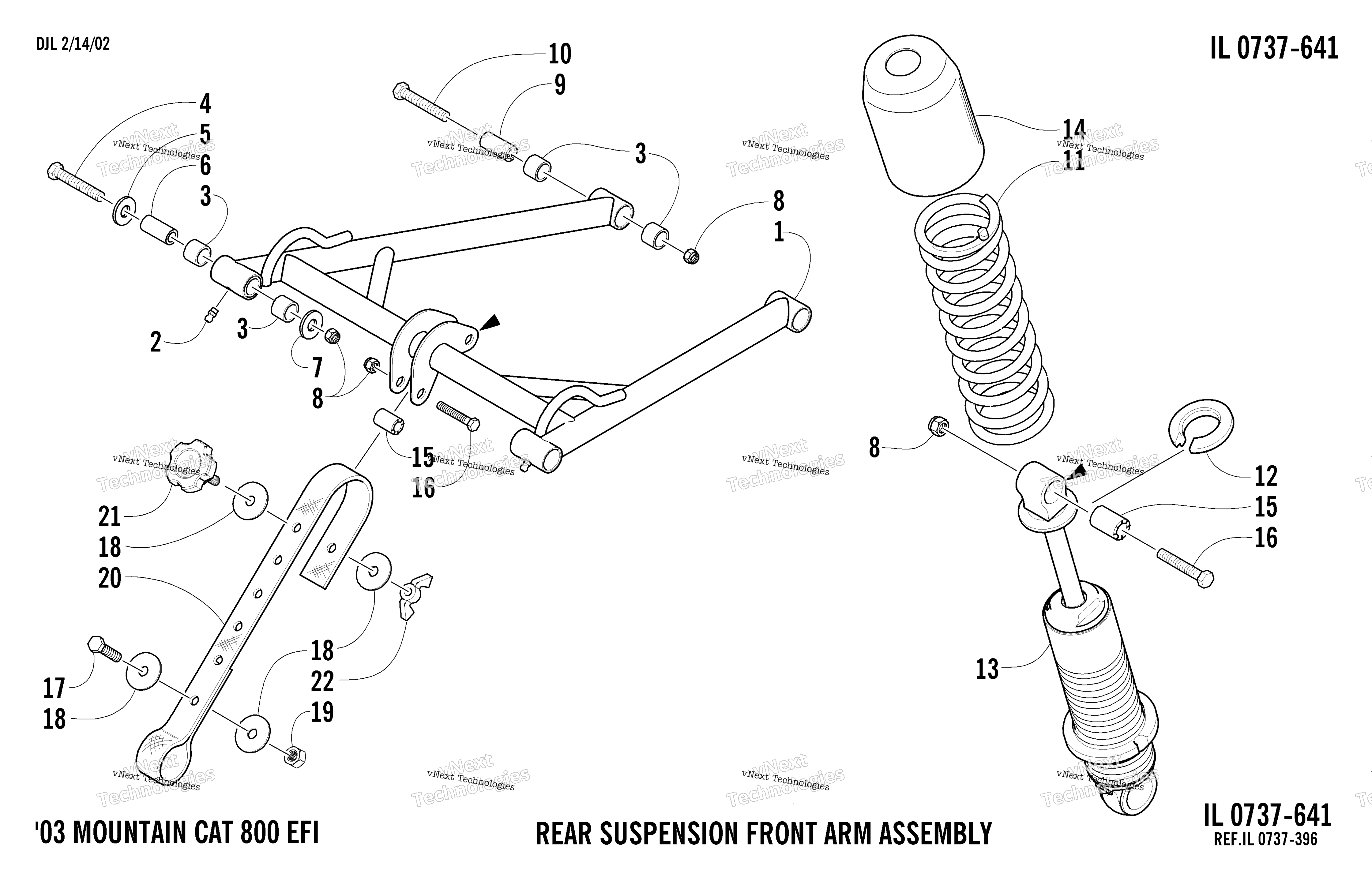 Задняя часть Suspension Front Arm Assembly