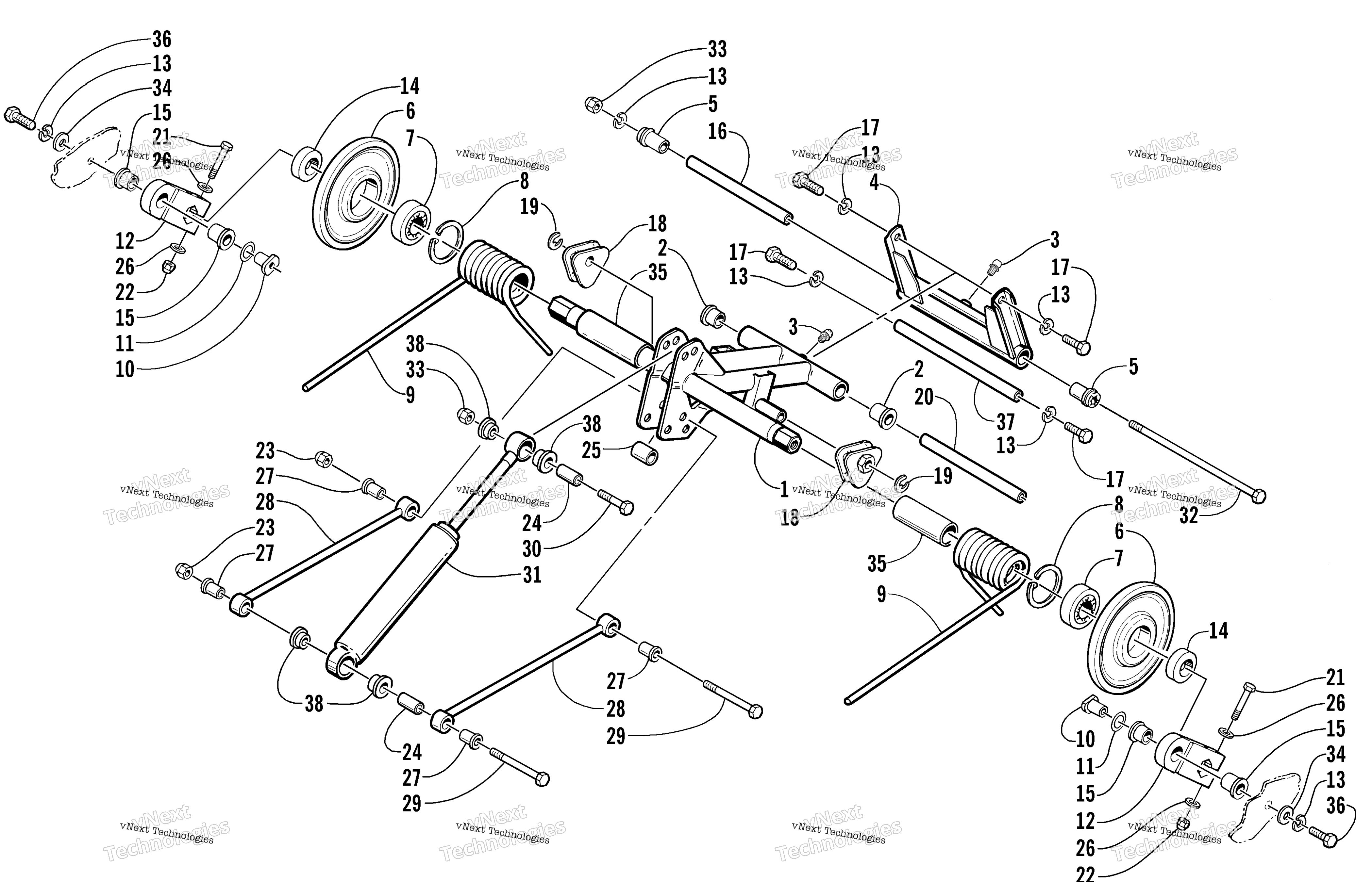 Задняя часть Suspension Rear Arm Assembly