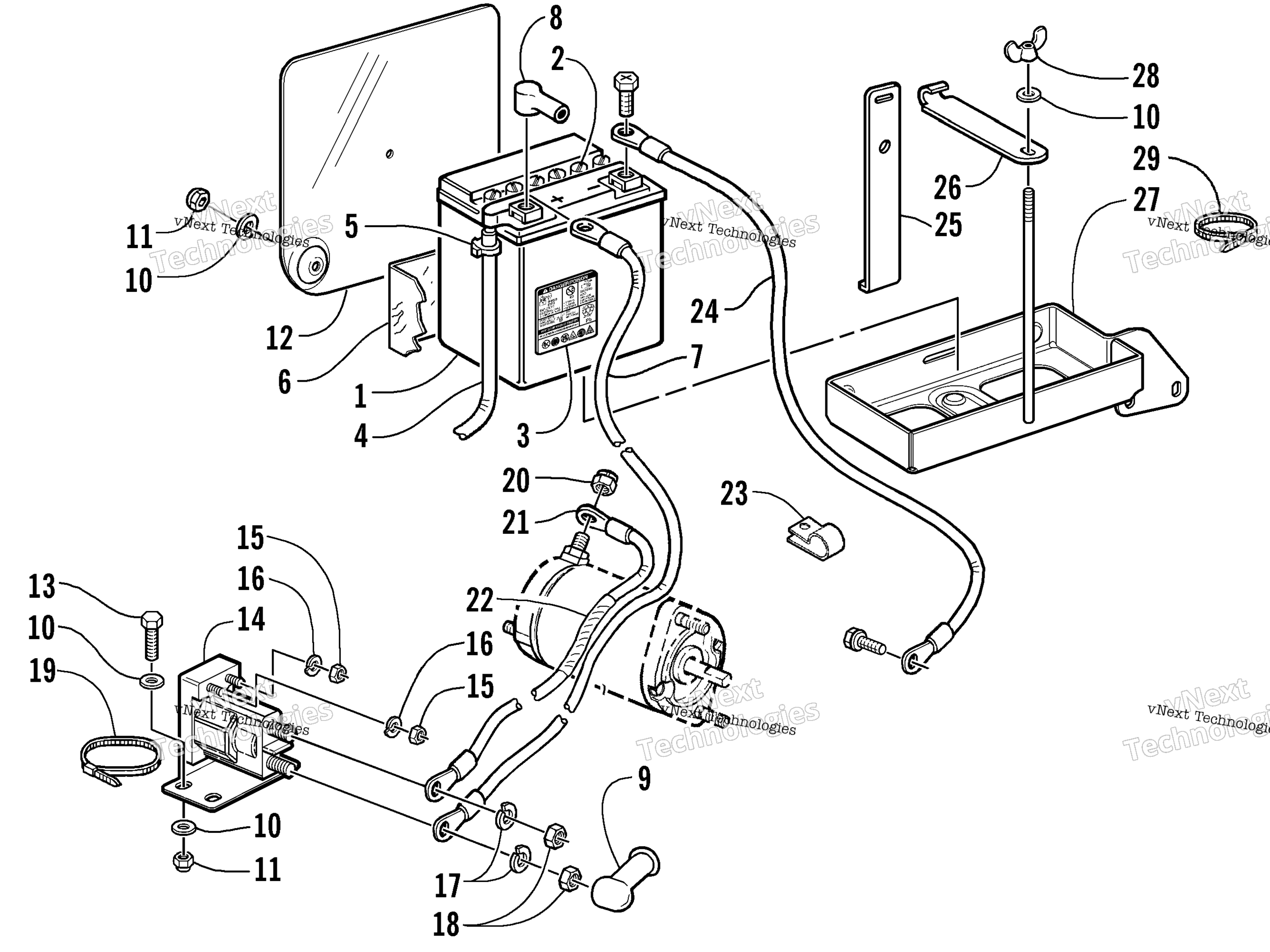 Battery, Solenoid, и Cables