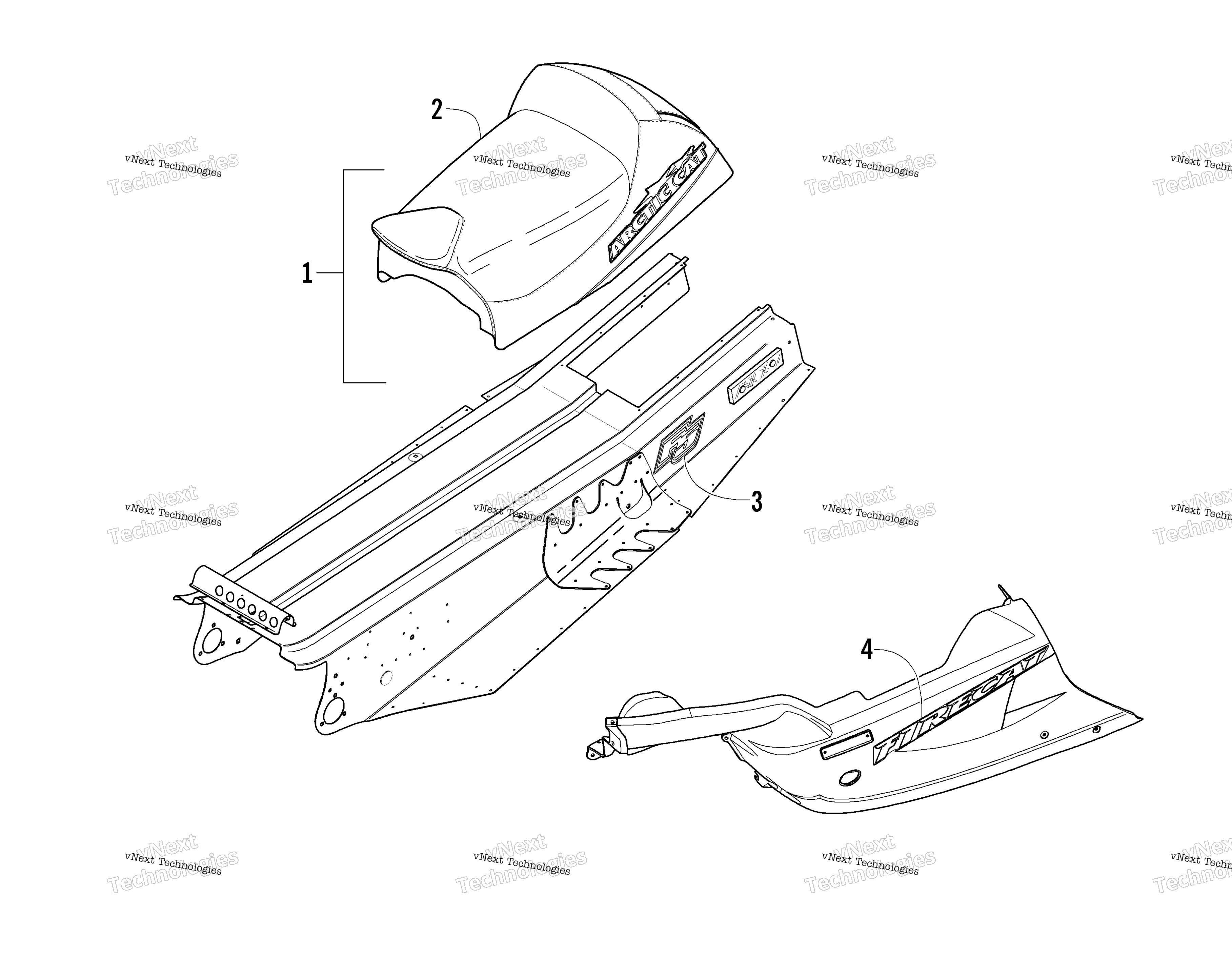 Belly Pan, Tunnel, и сиденье Assemblies (Patriot)