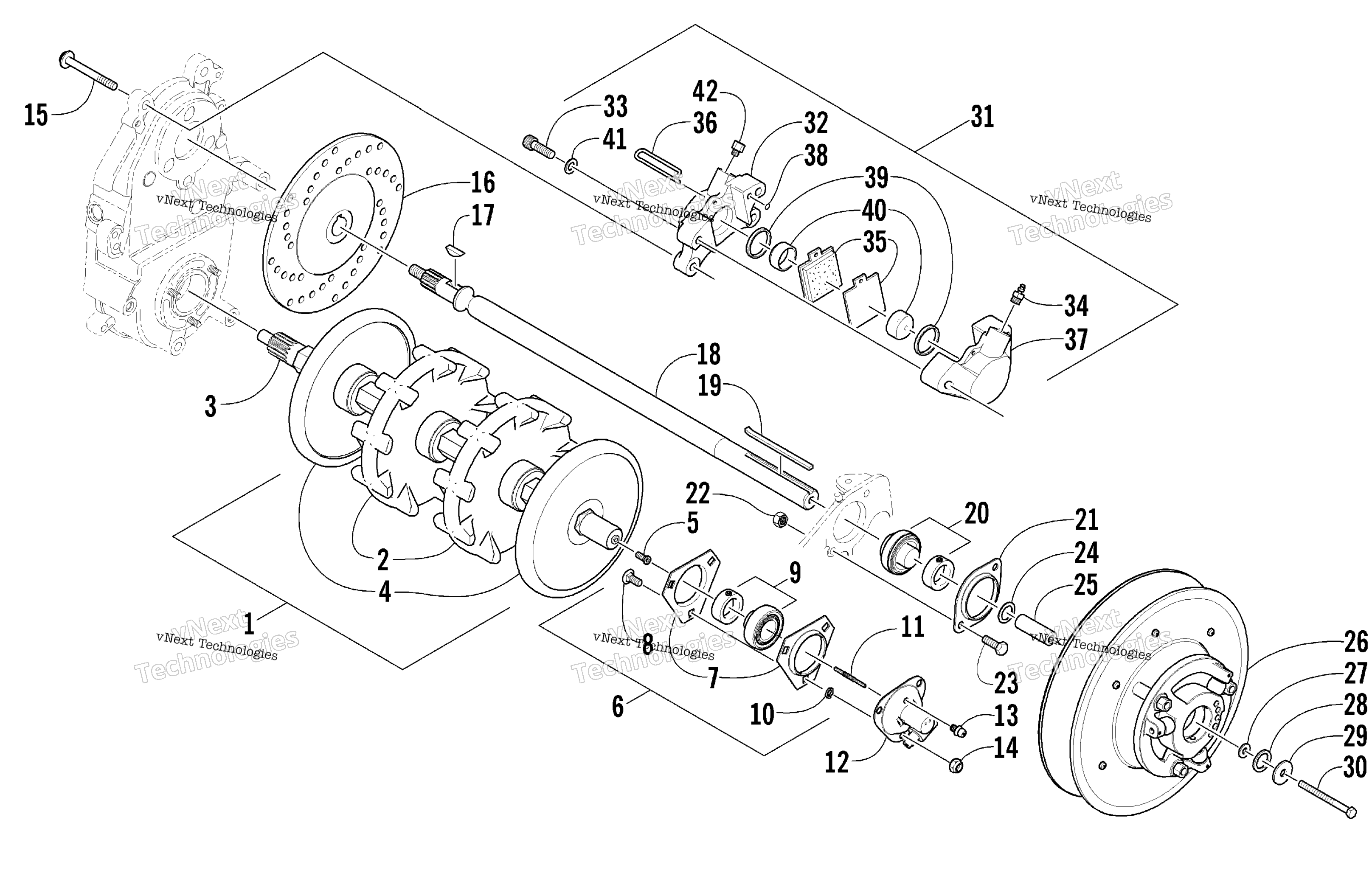 Привод Train Shafts And Brake Assemblies
