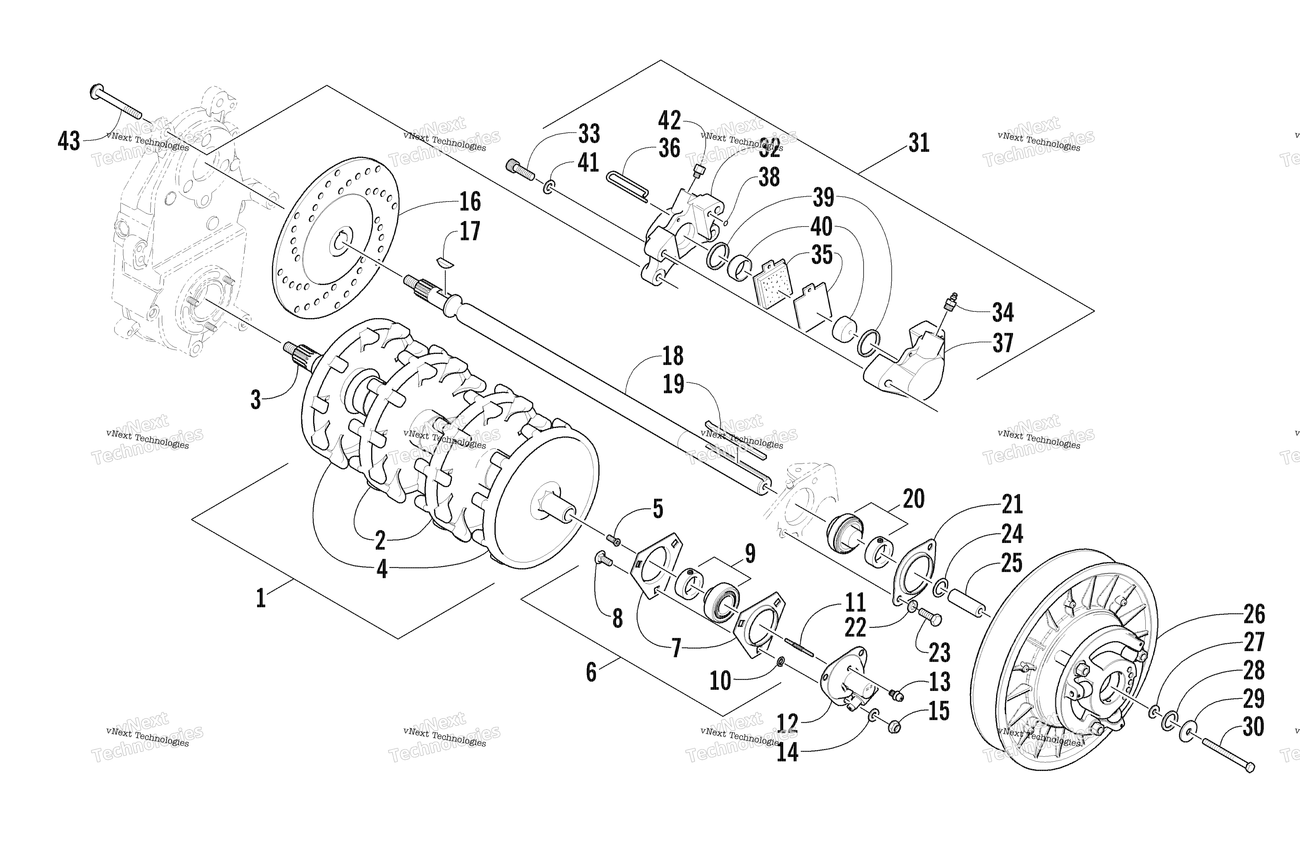 Привод Train Shafts And Brake Assemblies