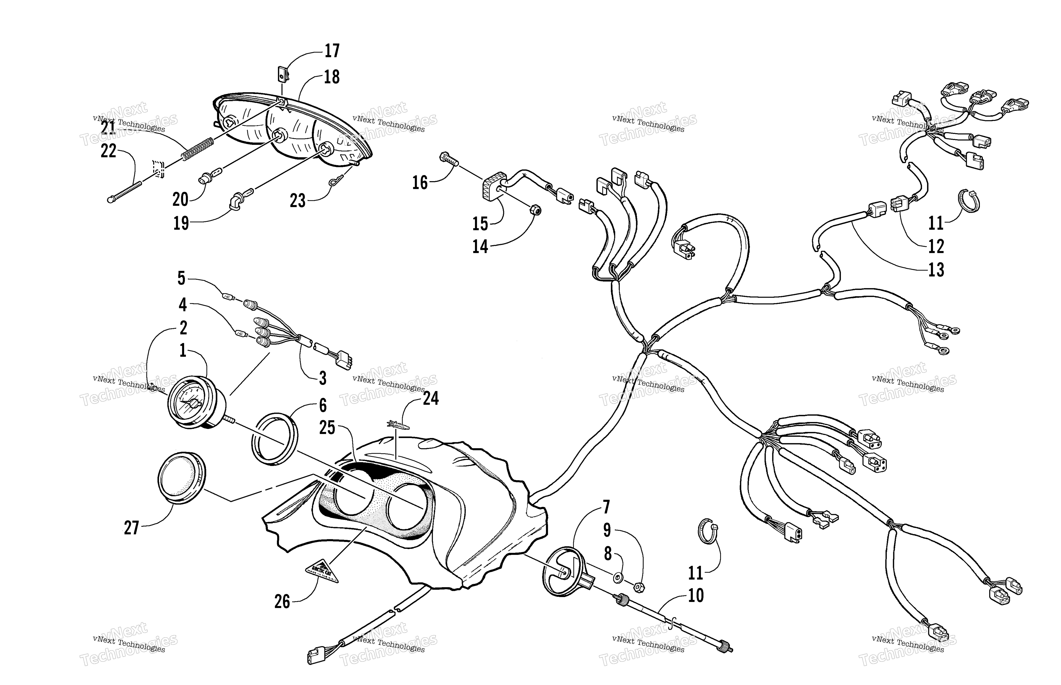 Headlight, Instruments, и Wiring Assemblies