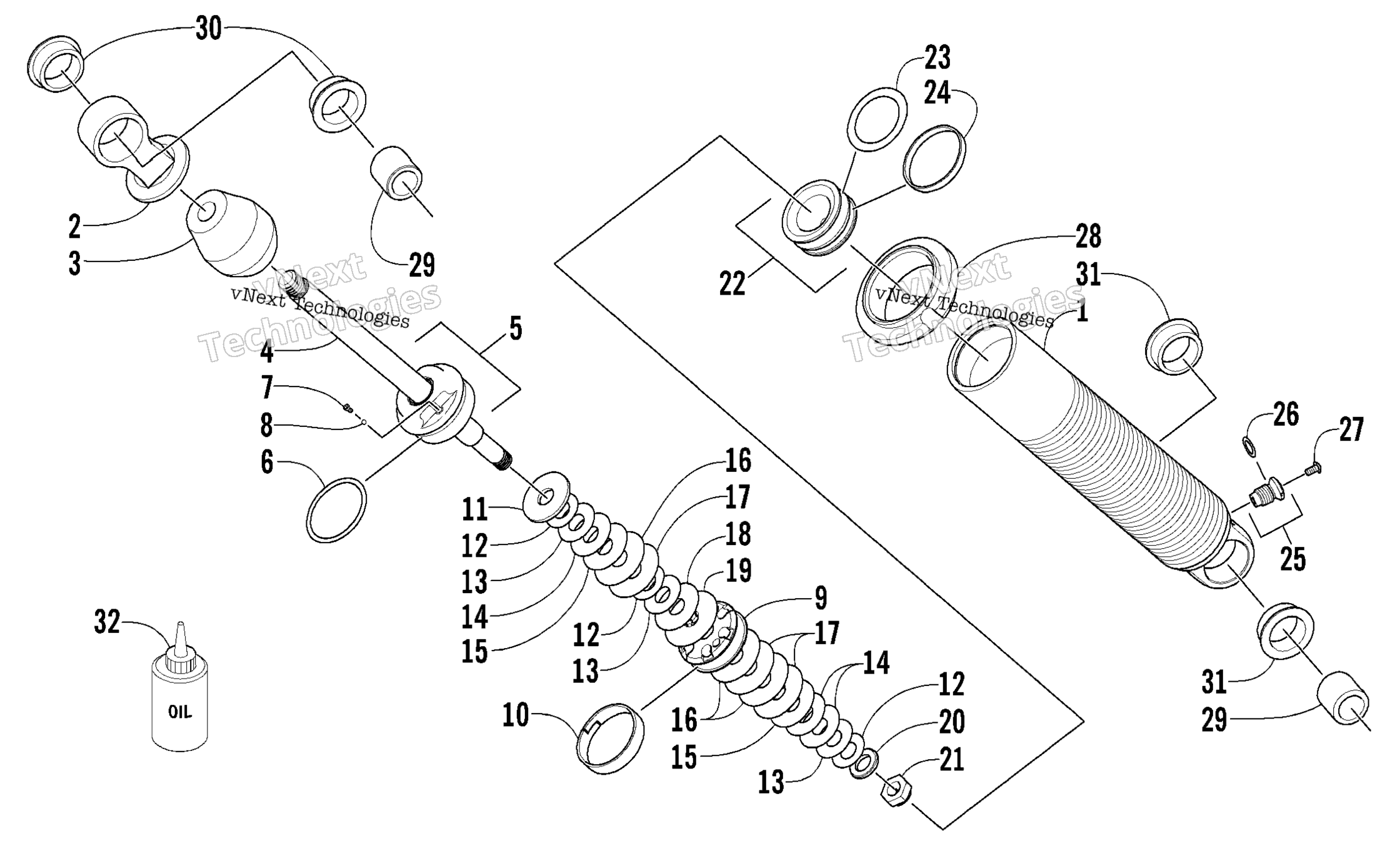 Передняя часть Suspension Shock Absorber