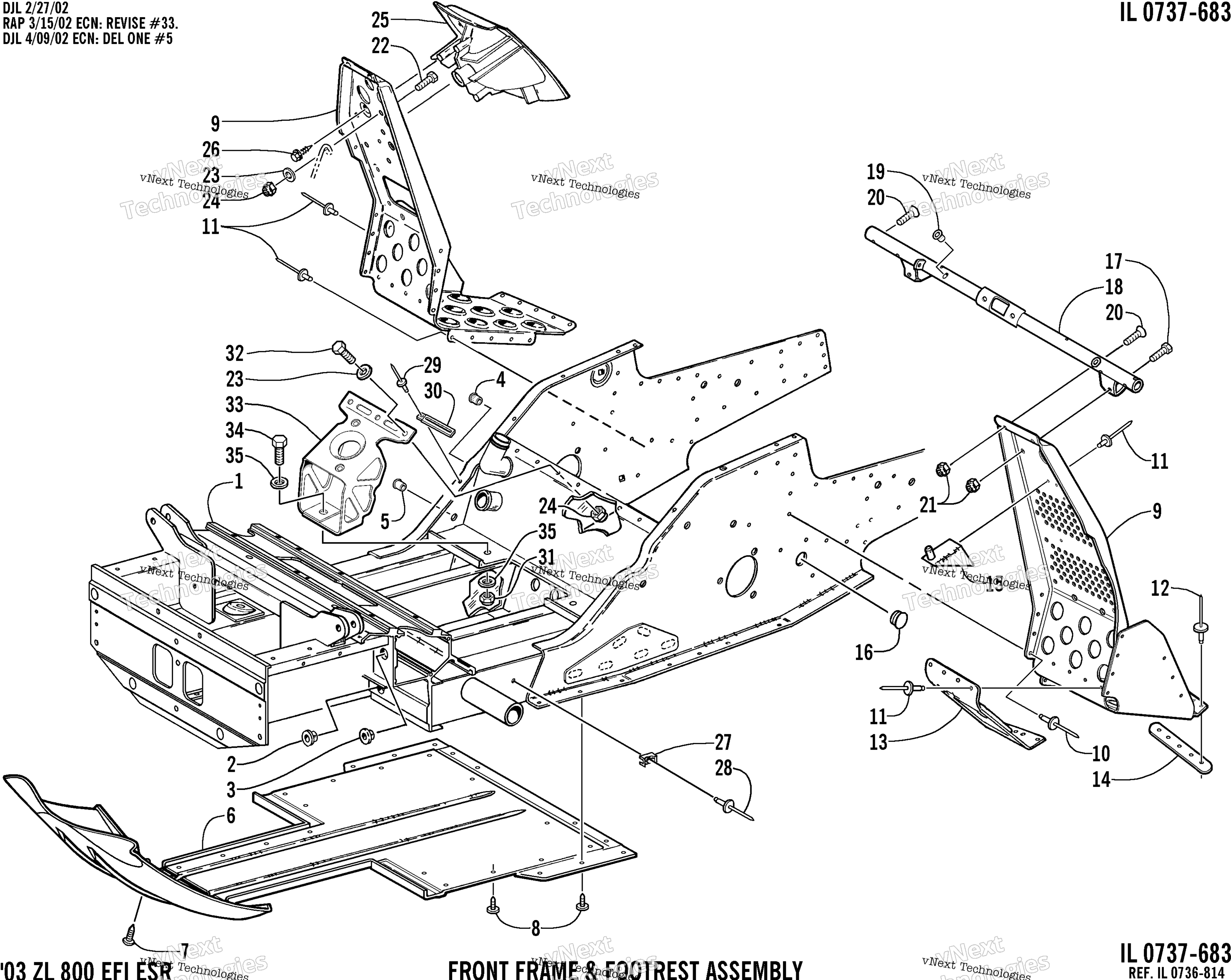 Передняя часть Frame And Footrest Assembly