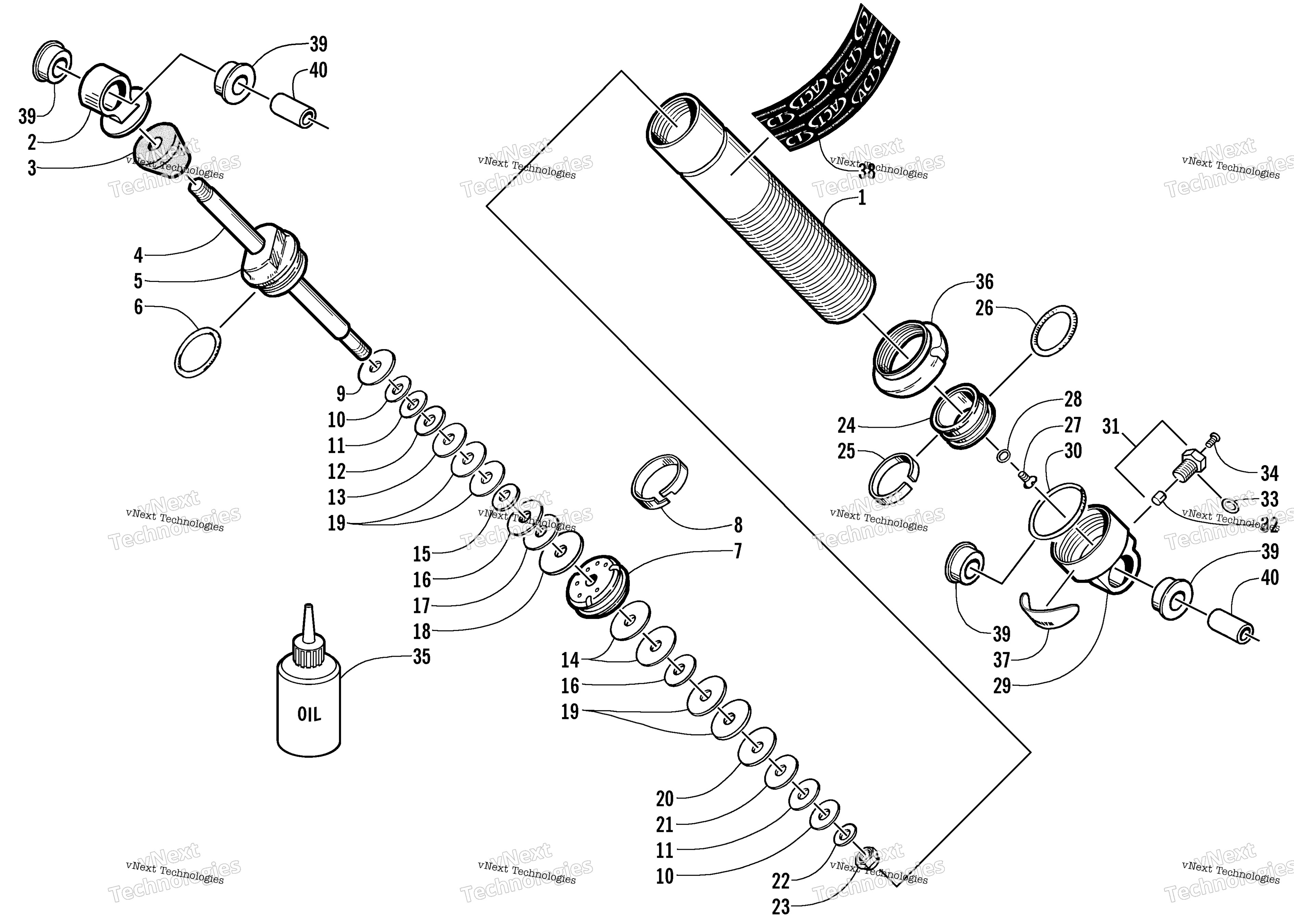 Передняя часть Suspension Shock Absorber