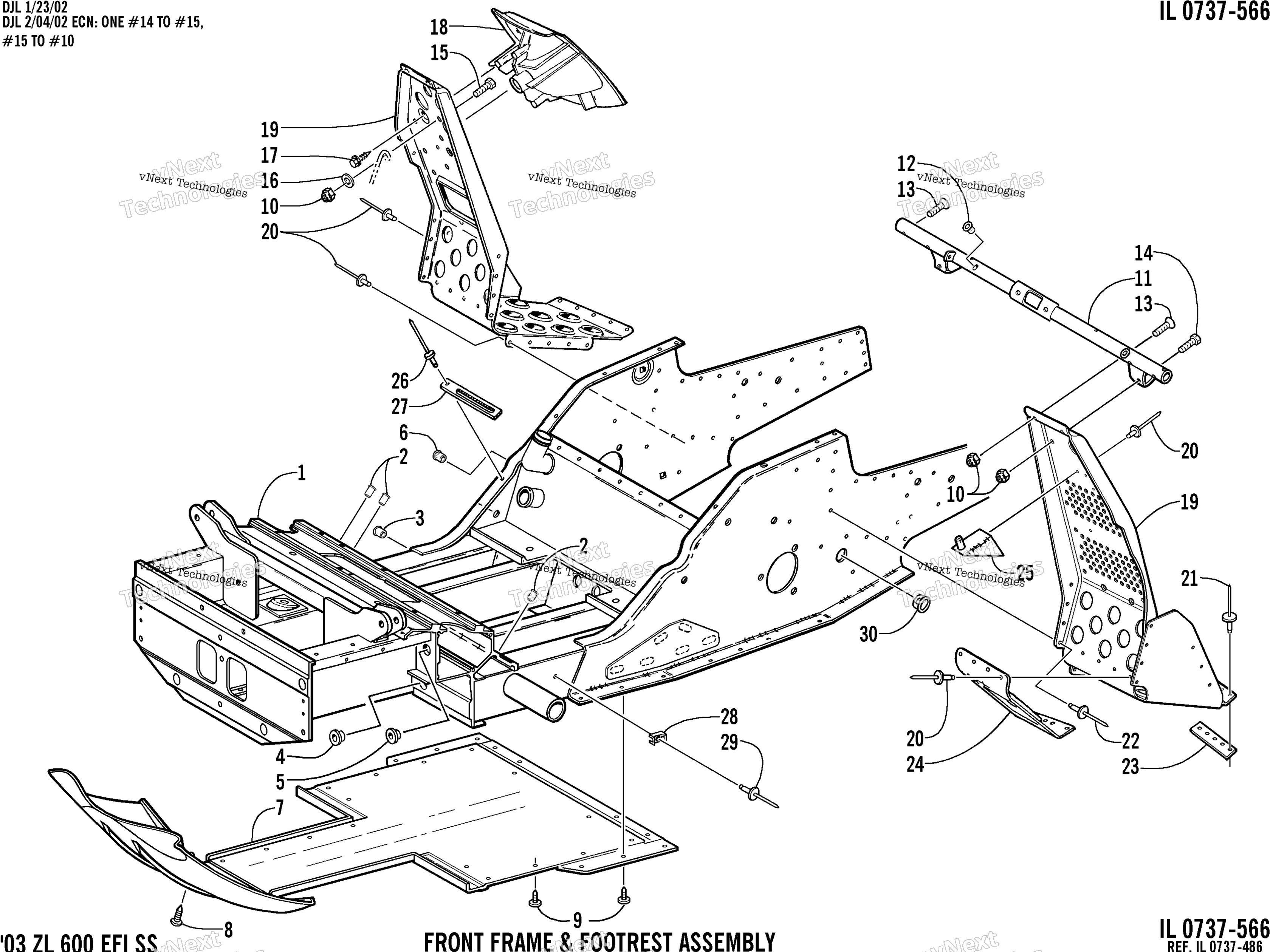 Передняя часть Frame And Footrest Assembly