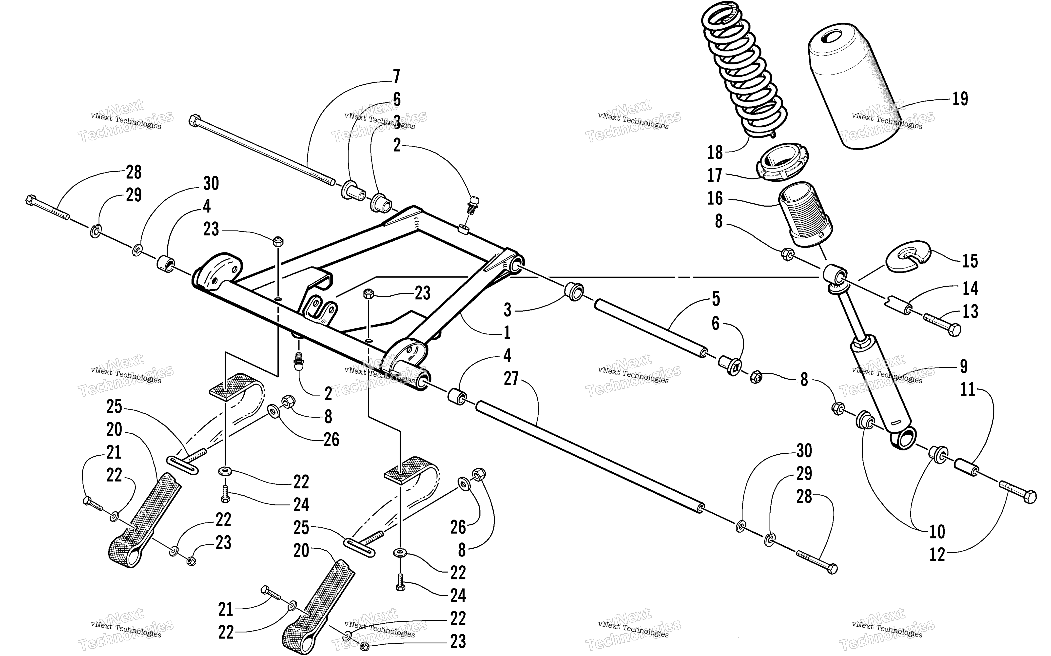 Задняя часть Suspension Front Arm Assembly