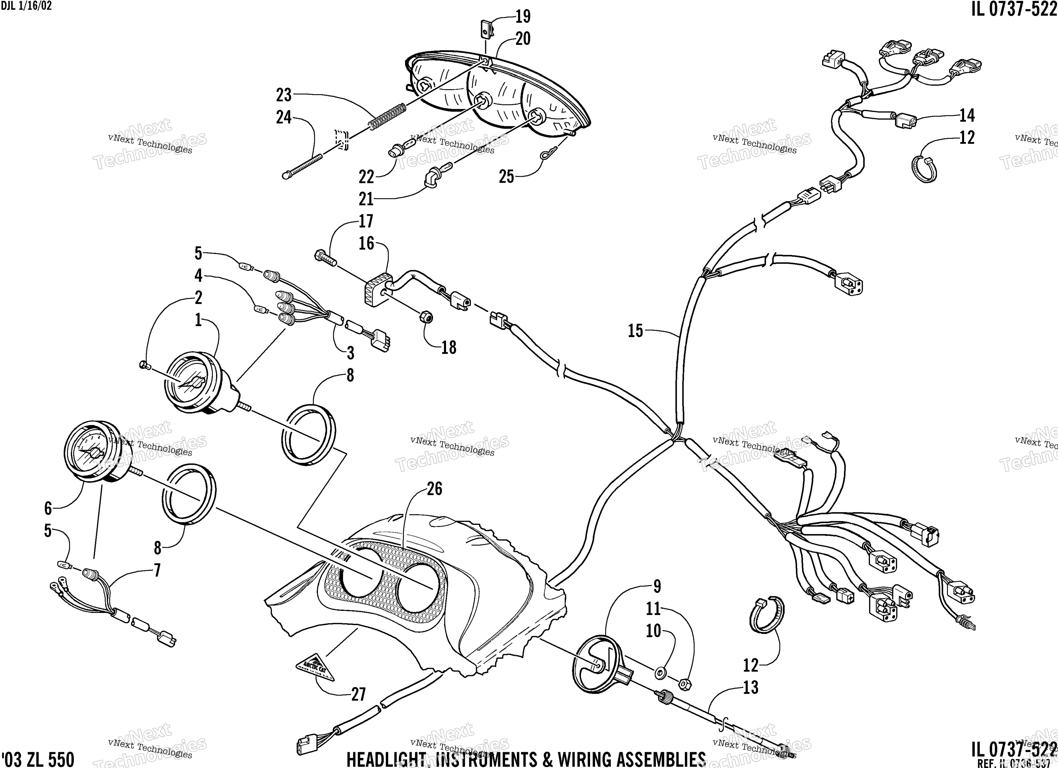 Headlight, Instruments, и Wiring Assemblies
