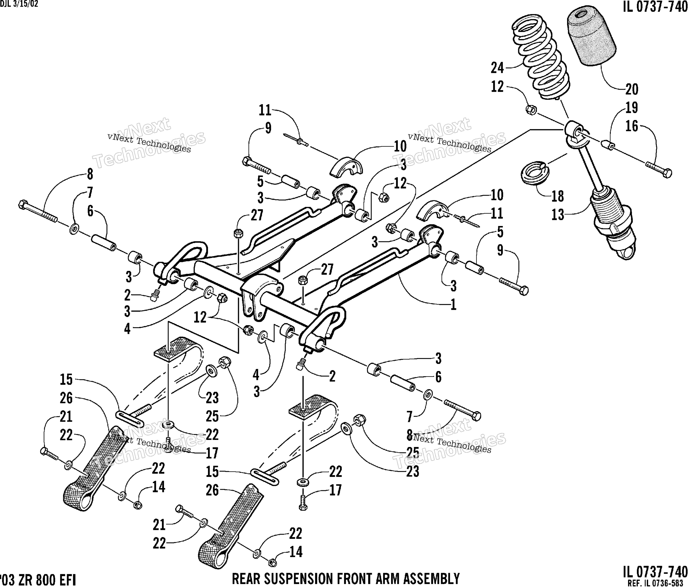 Задняя часть Suspension Front Arm Assembly