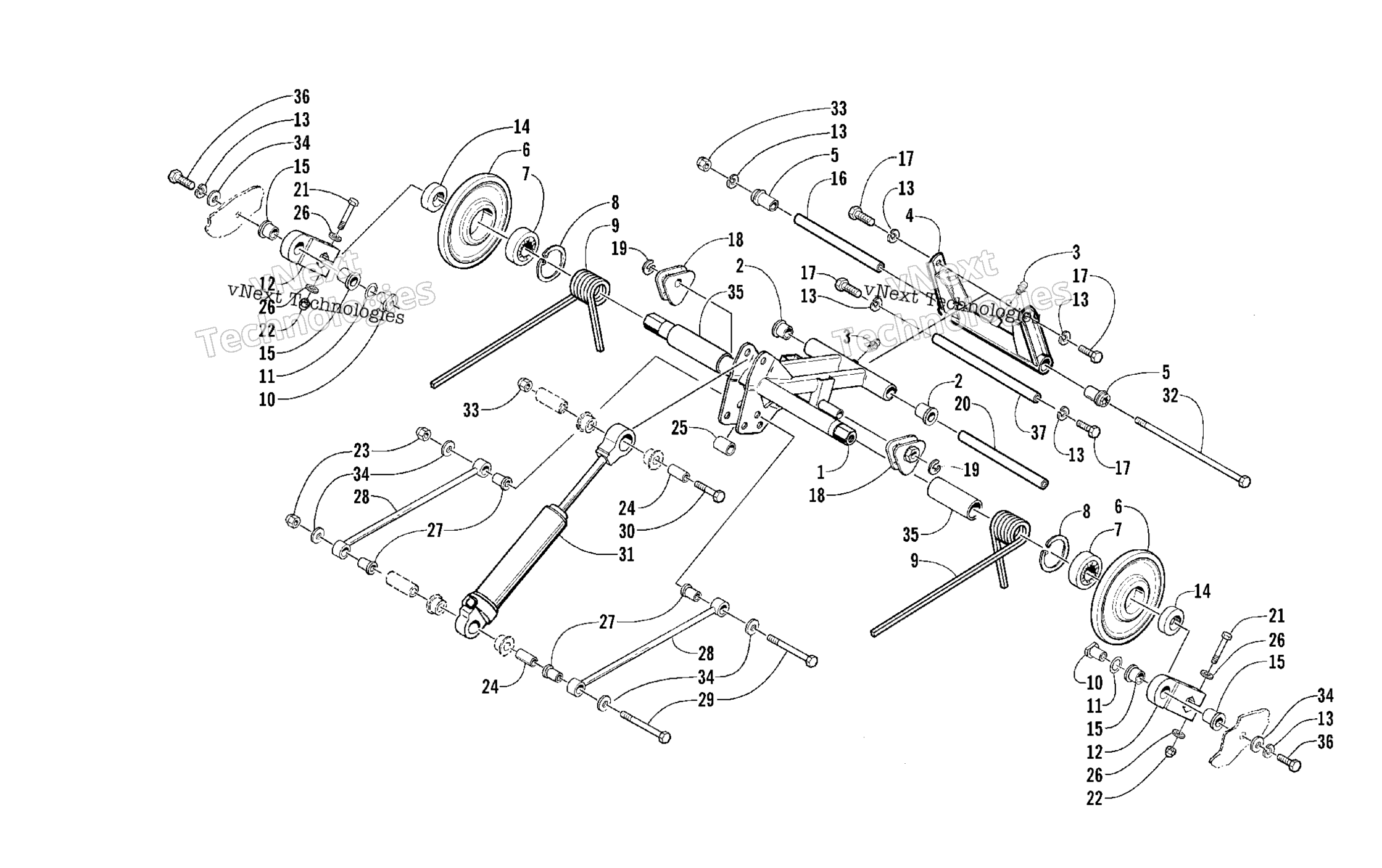Задняя часть Suspension Rear Arm Assembly